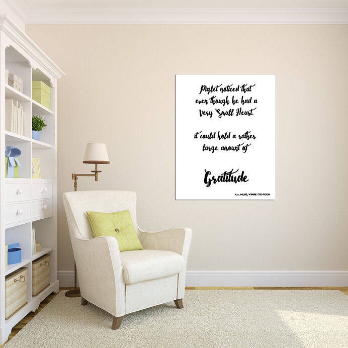 Pooh Quote nursery decor, Gratitude playroom decor or nursery wall art