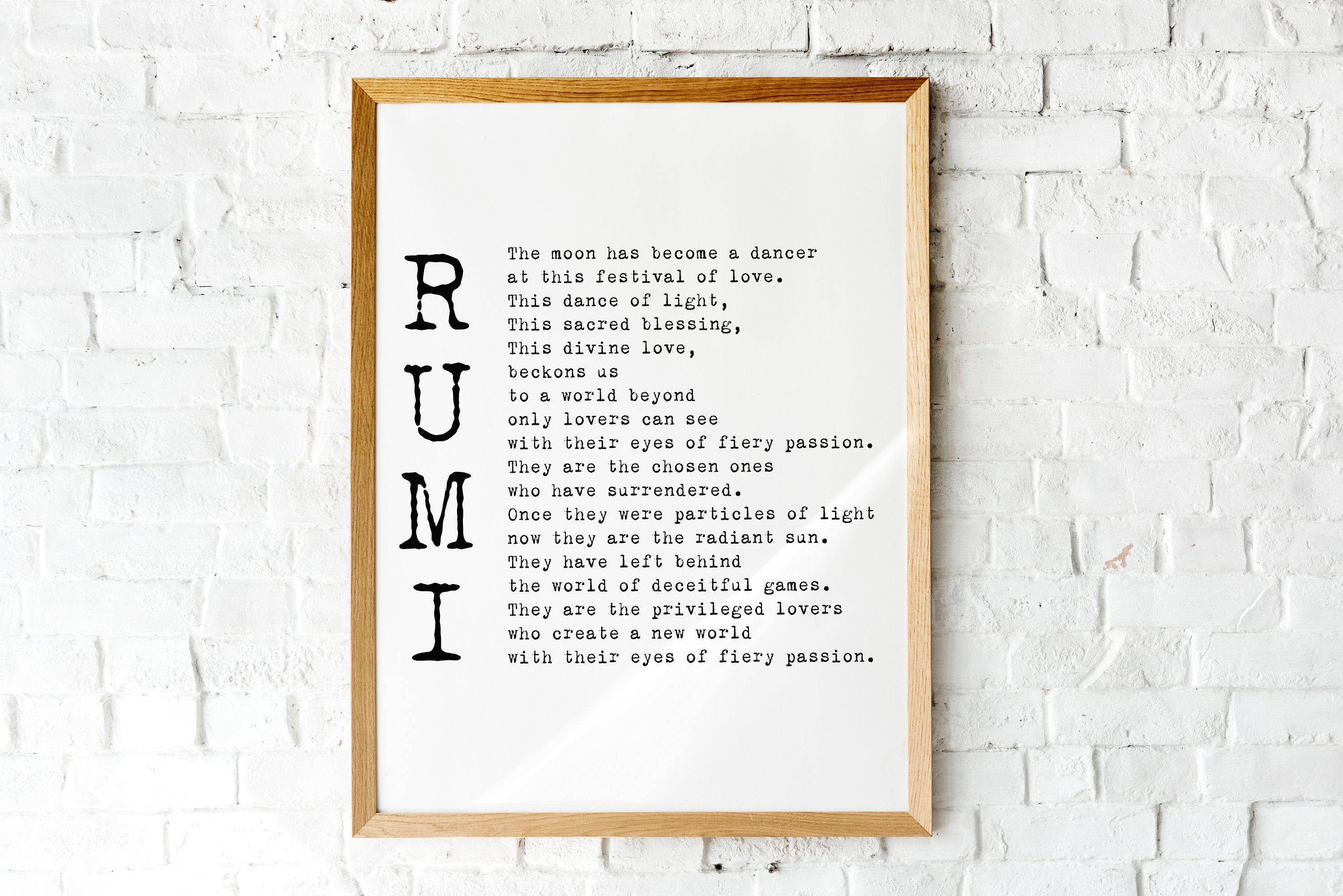Rumi Poem - The Privileged Lovers Wedding Print or Love Poem Engagement Gift, Poetry Quote Art Unframed - BookQuoteDecor
