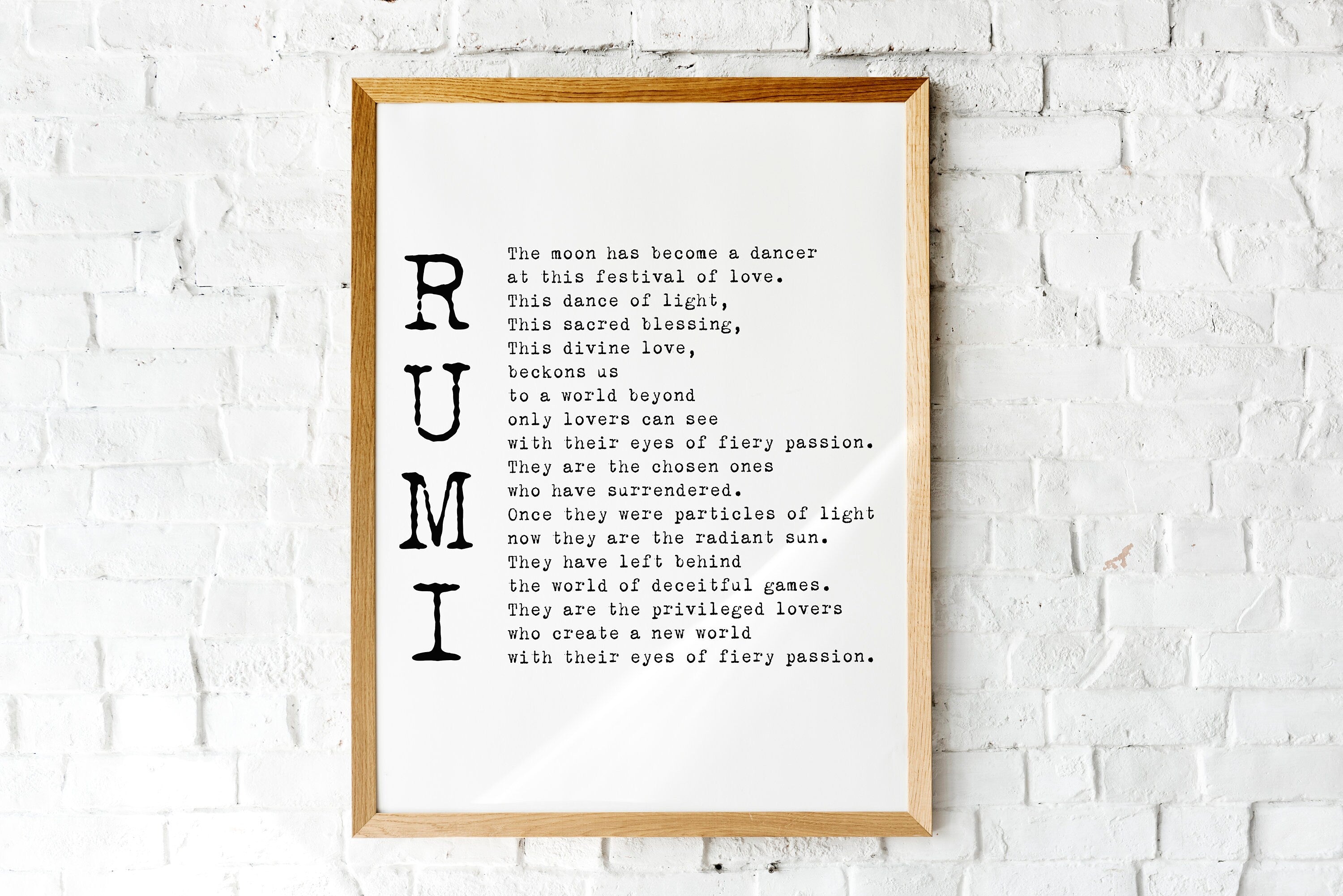 Rumi - The Privileged Lovers Wall Art Prints, Black & White Wall Decor