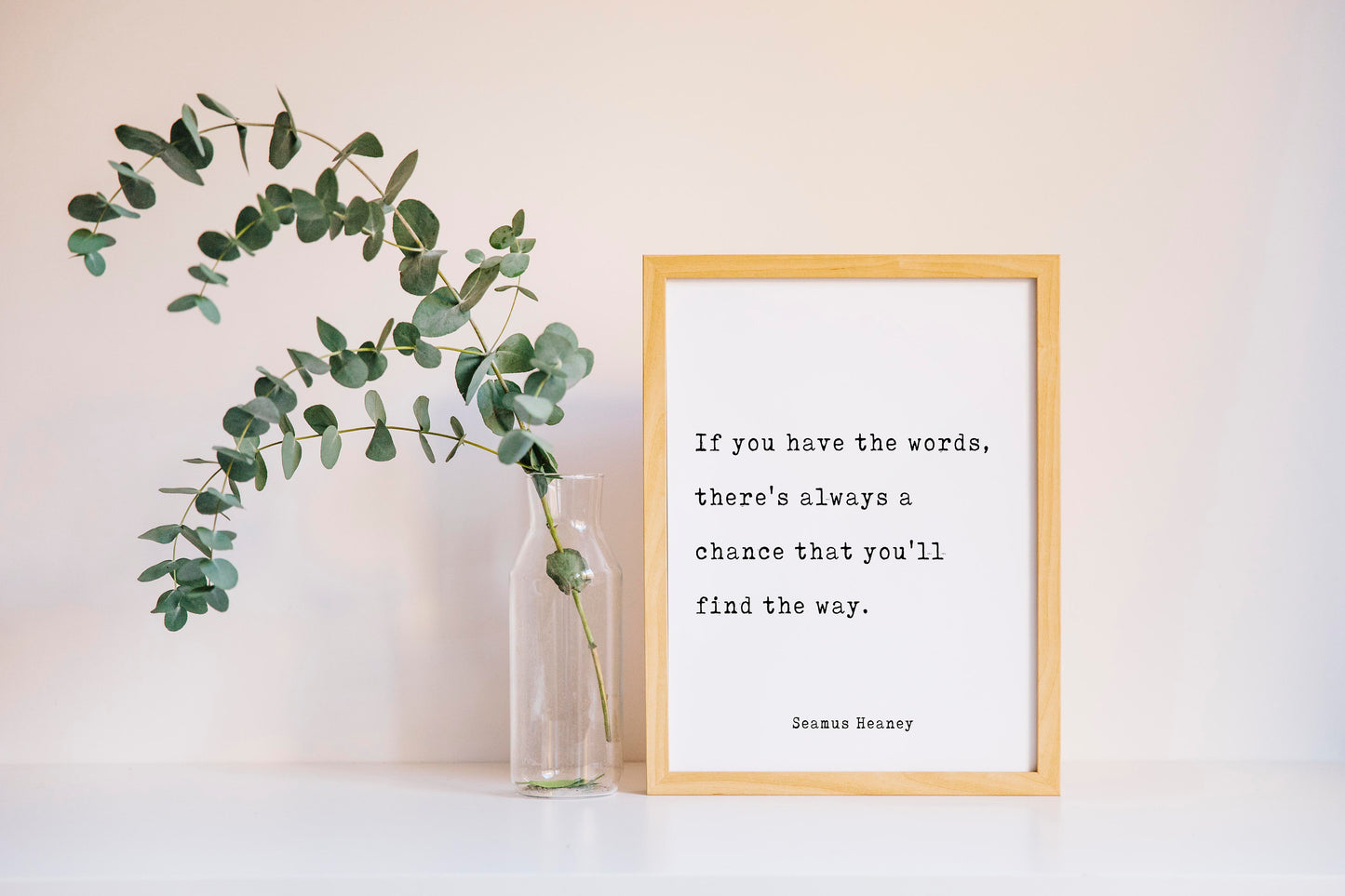 Seamus Heaney Life Quote Modern Minimalist Art Inspirational Print, Black & White Office Decor, Scandinavian Style Contemporary Unframed - BookQuoteDecor