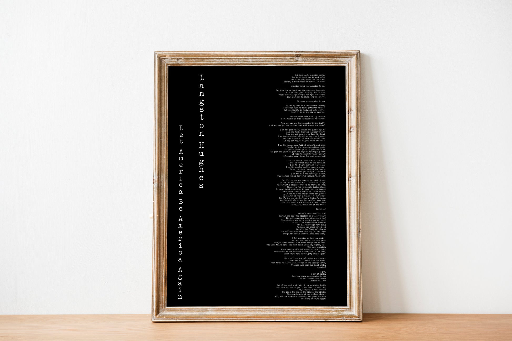 America Poem Langston Hughes Print - BookQuoteDecor