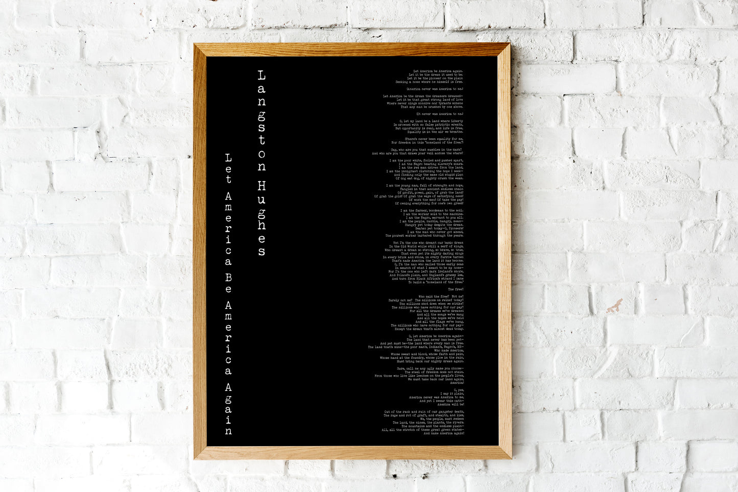 America Poem Langston Hughes Print - BookQuoteDecor