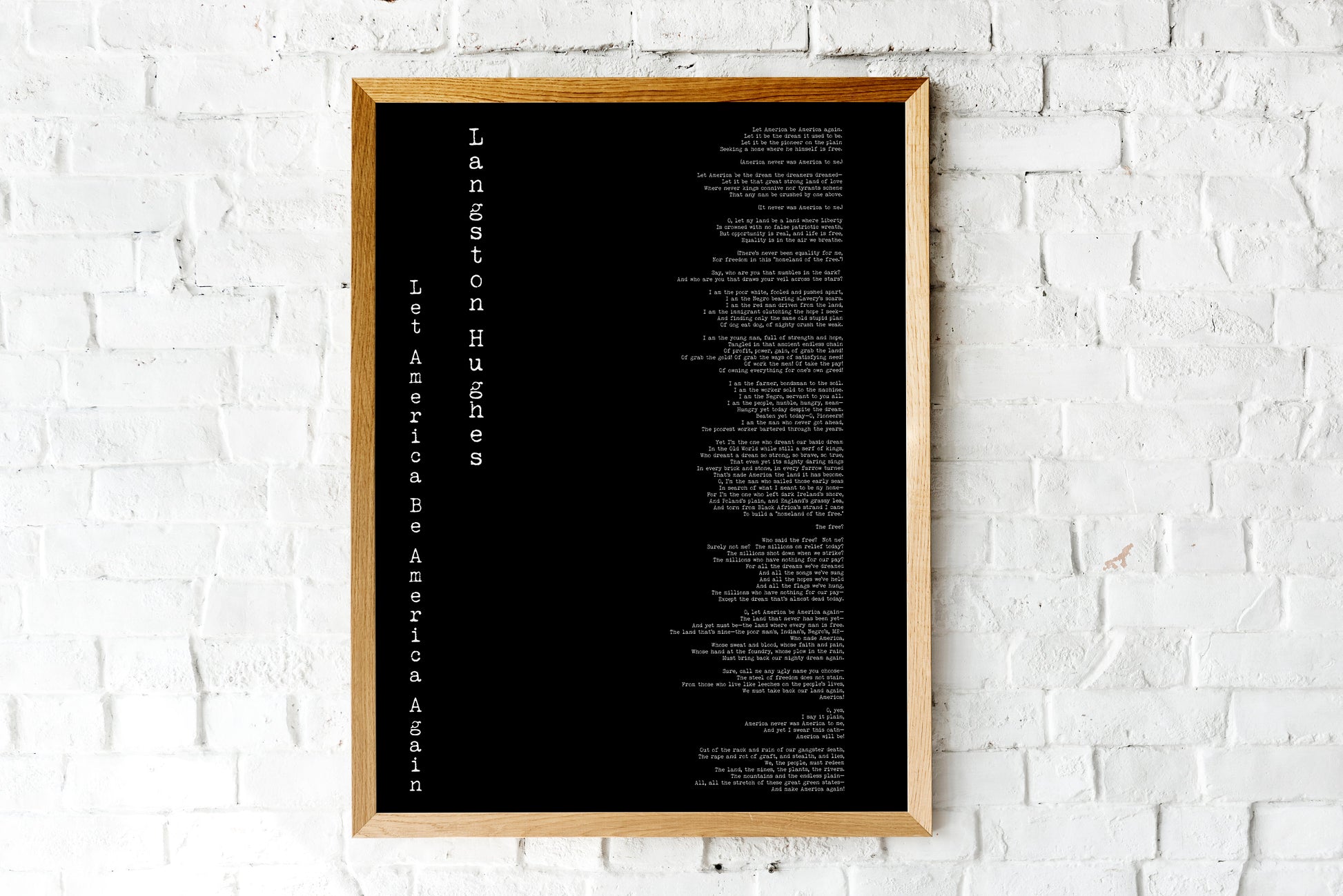 America Poem Langston Hughes Print - BookQuoteDecor