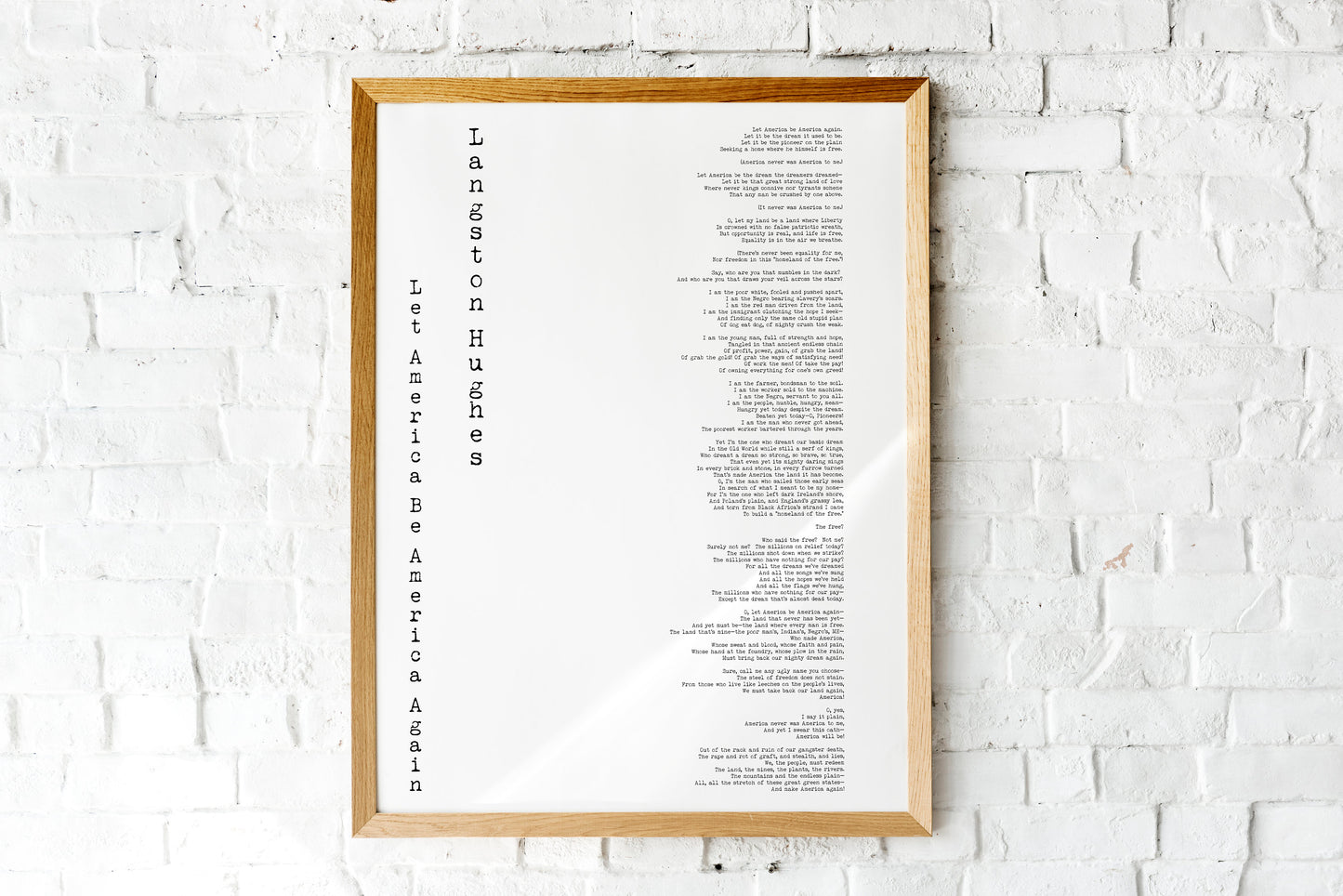 America Poem Langston Hughes Print - BookQuoteDecor