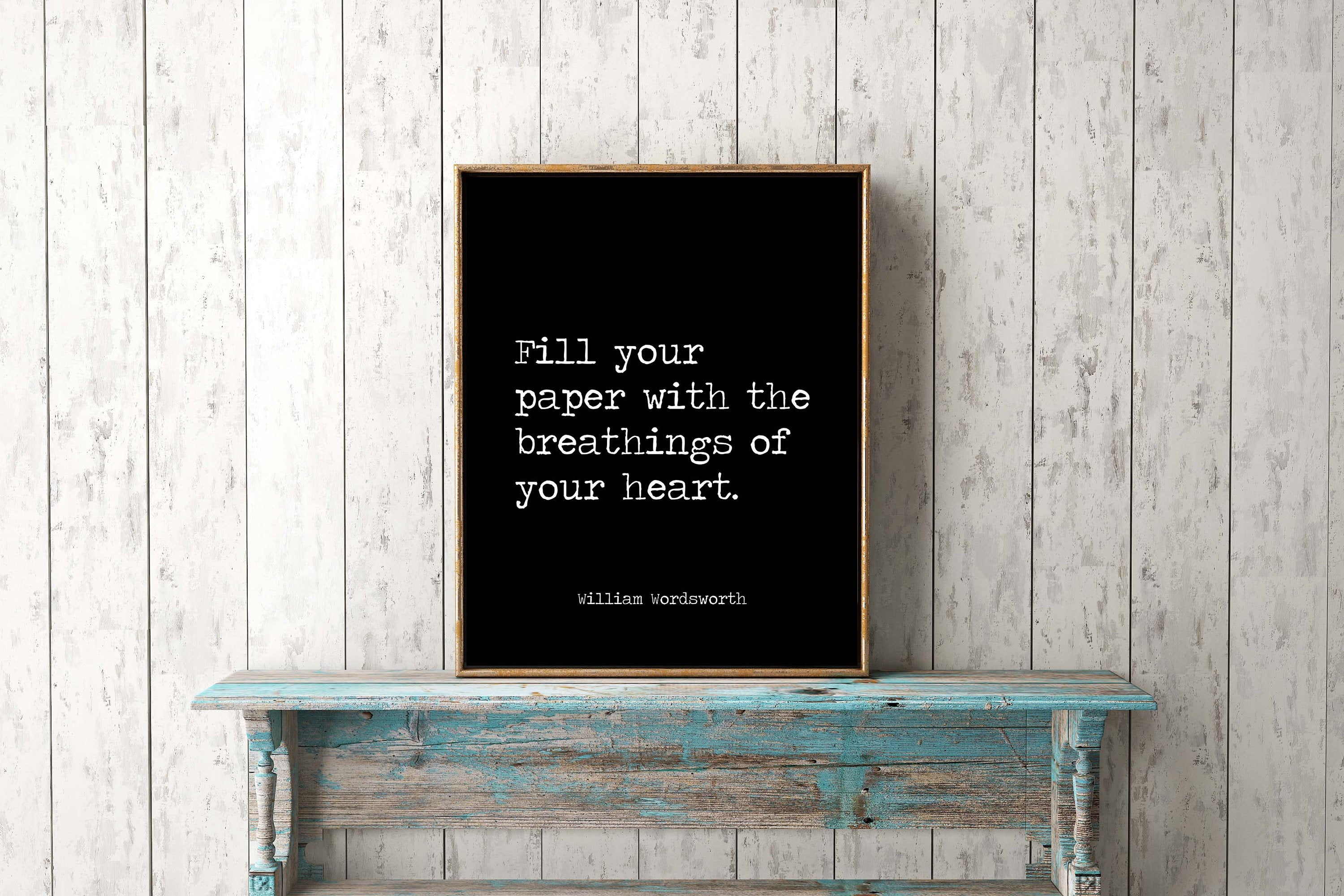 William Wordsworth Quote Print - BookQuoteDecor