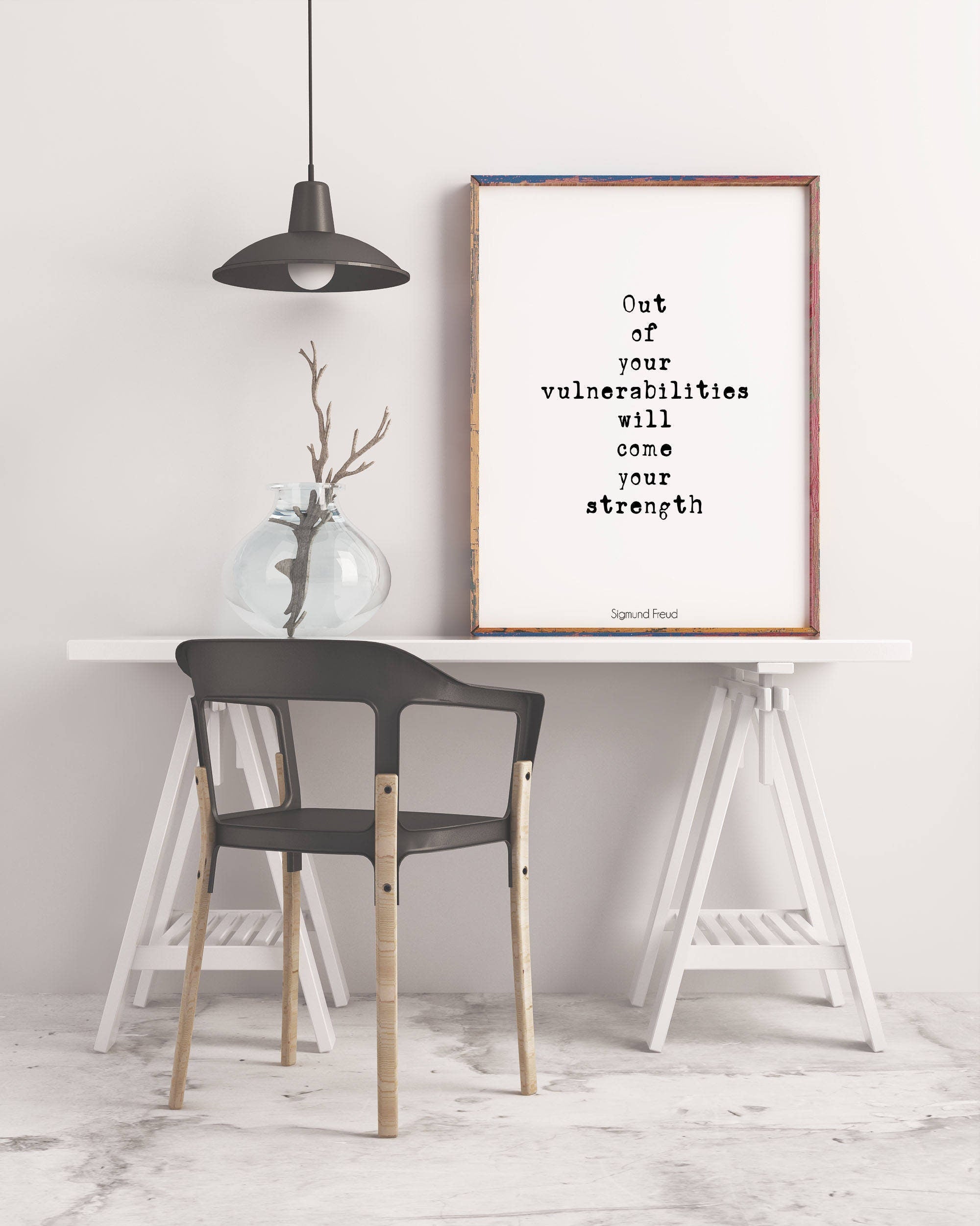 Motivation Print with Sigmund Freud Quote, Inspirational Poster