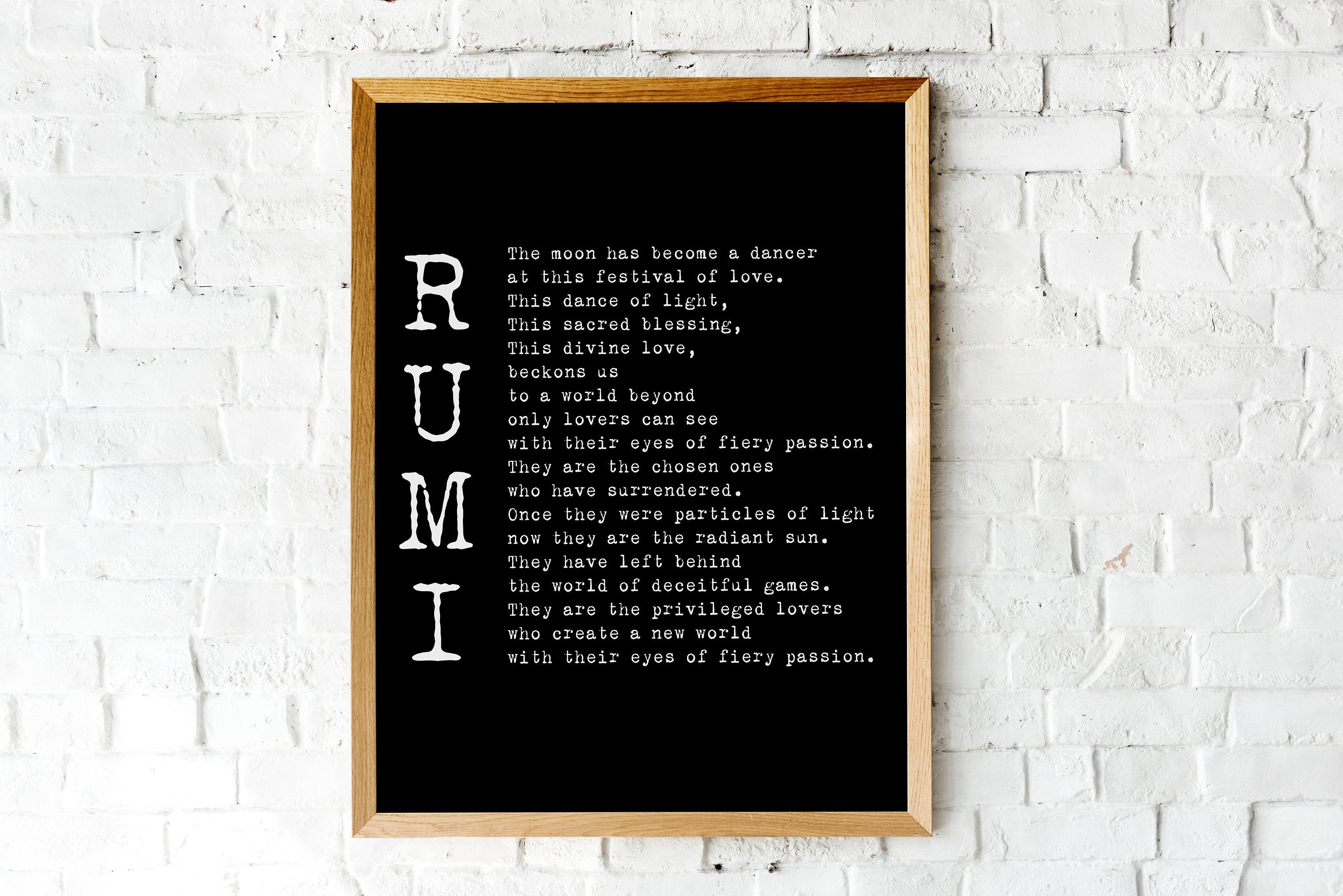 Rumi Poem - The Privileged Lovers Wedding Print or Love Poem Engagement Gift, Poetry Quote Art Unframed - BookQuoteDecor