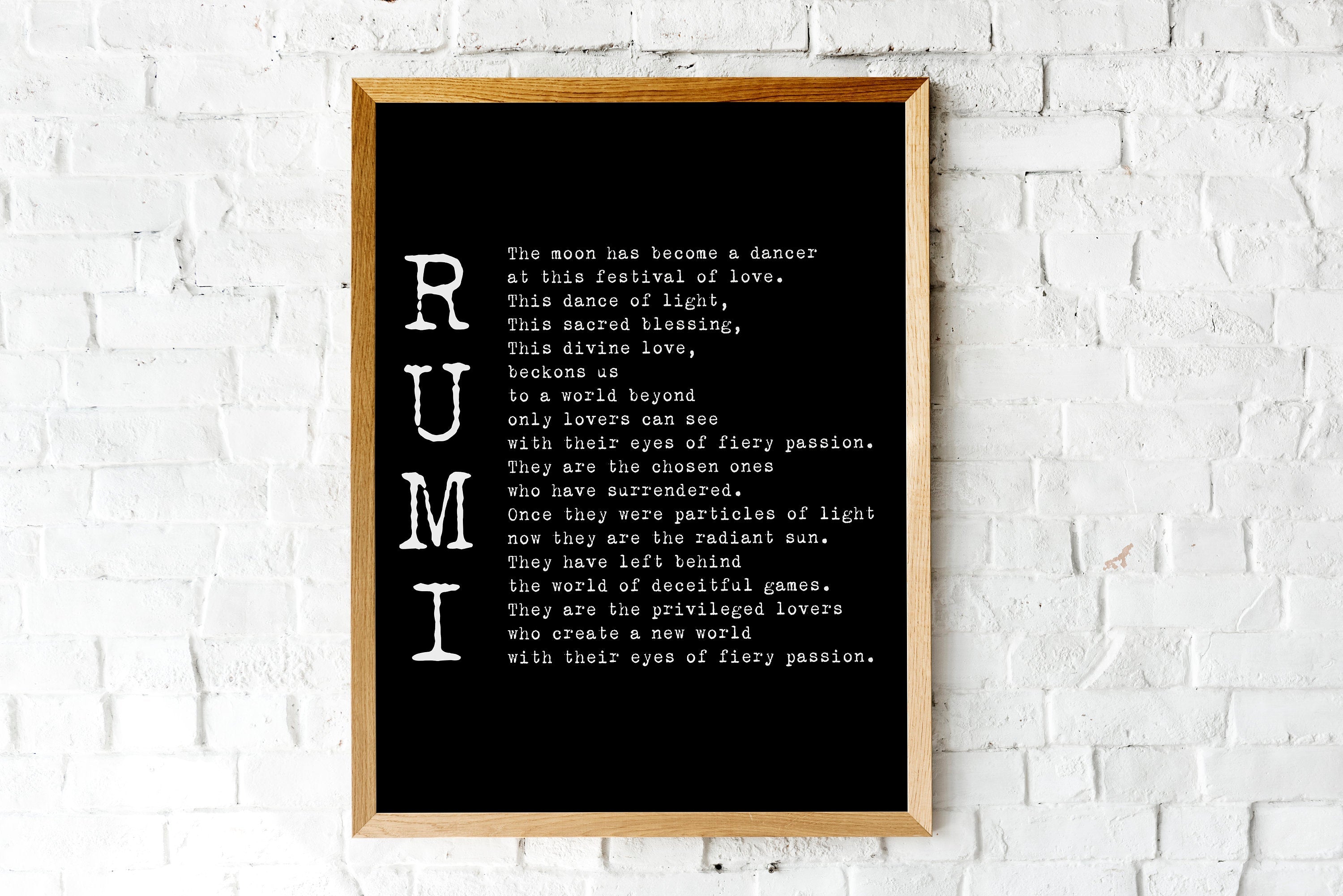 Rumi Poem - The Privileged Lovers Wedding Print or Love Poem Engagement Gift, Poetry Quote Art Unframed - BookQuoteDecor