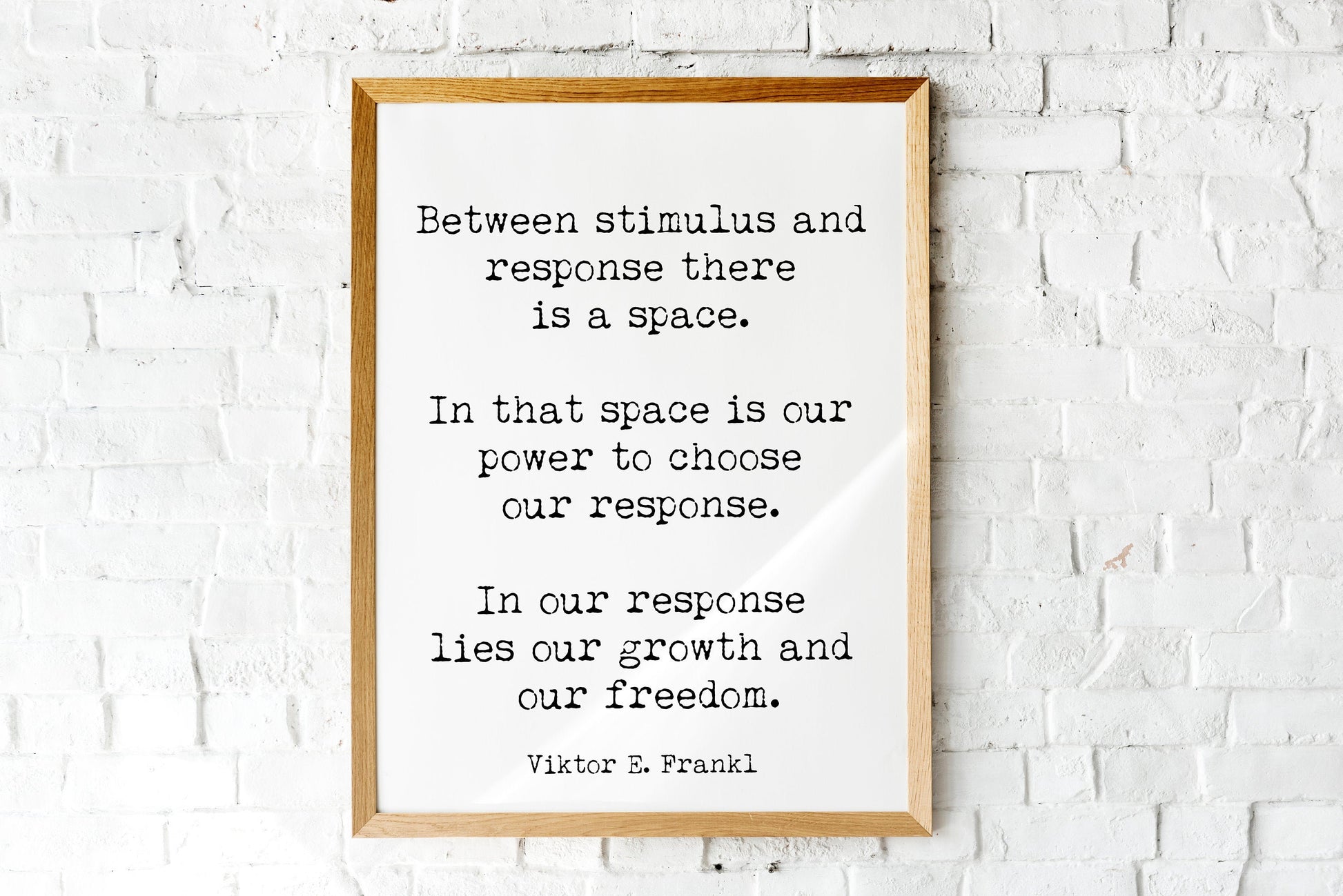 Viktor Frankl Quote Print, Between Stimulus And Response There Is A Space Wall Art Print, Philosophy Art Print, Unframed - BookQuoteDecor