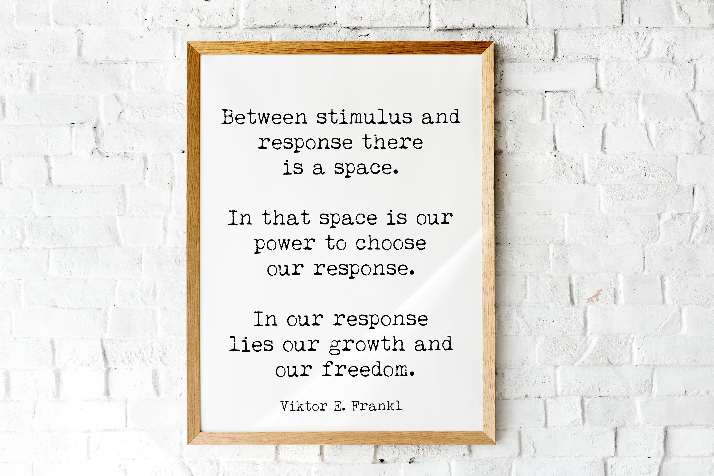 Viktor Frankl Quote Print, Between Stimulus And Response There Is A Space Wall Art Print, Philosophy Art Print, Unframed - BookQuoteDecor