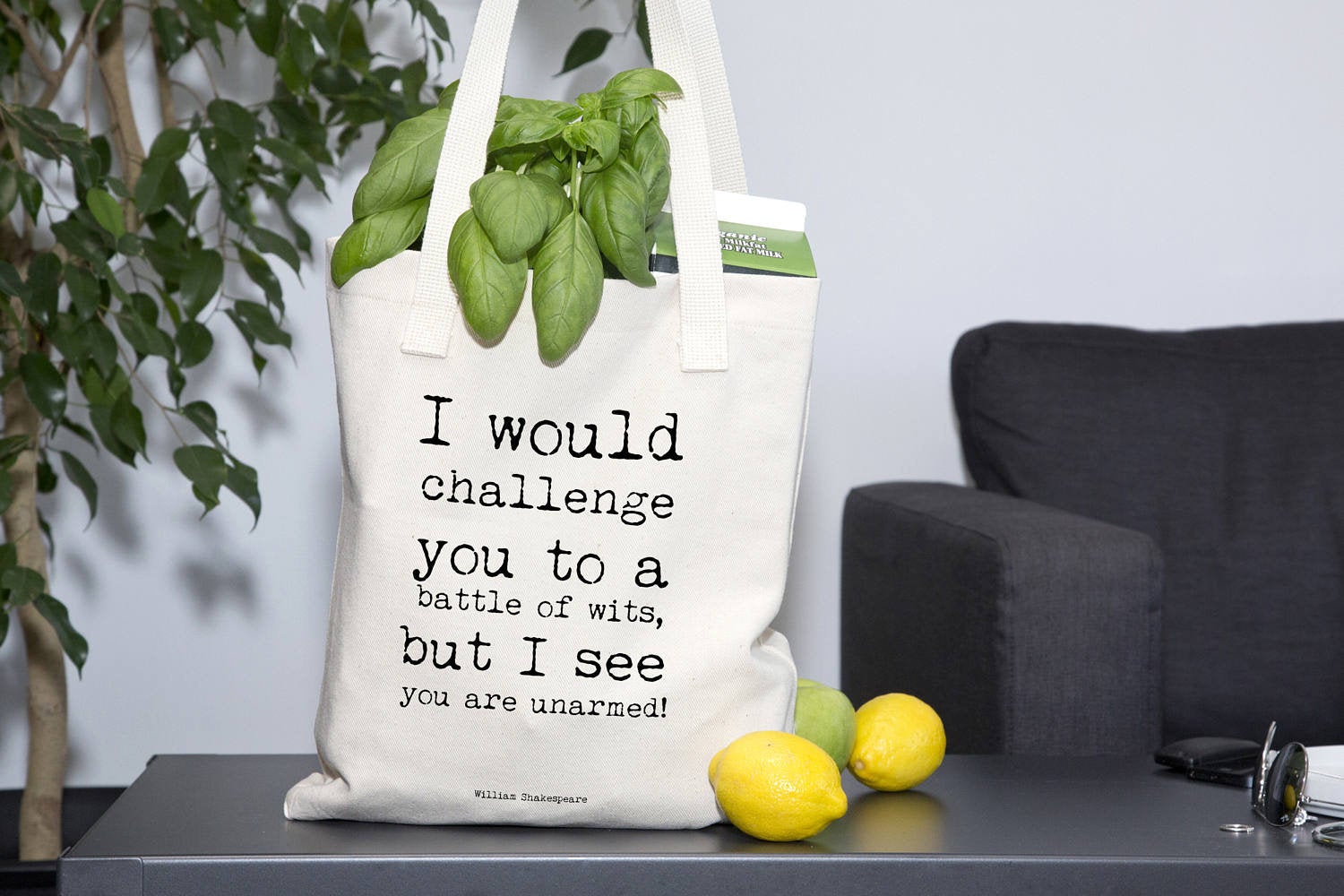 Shakespeare Quote Eco Friendly Tote Bag - BookQuoteDecor