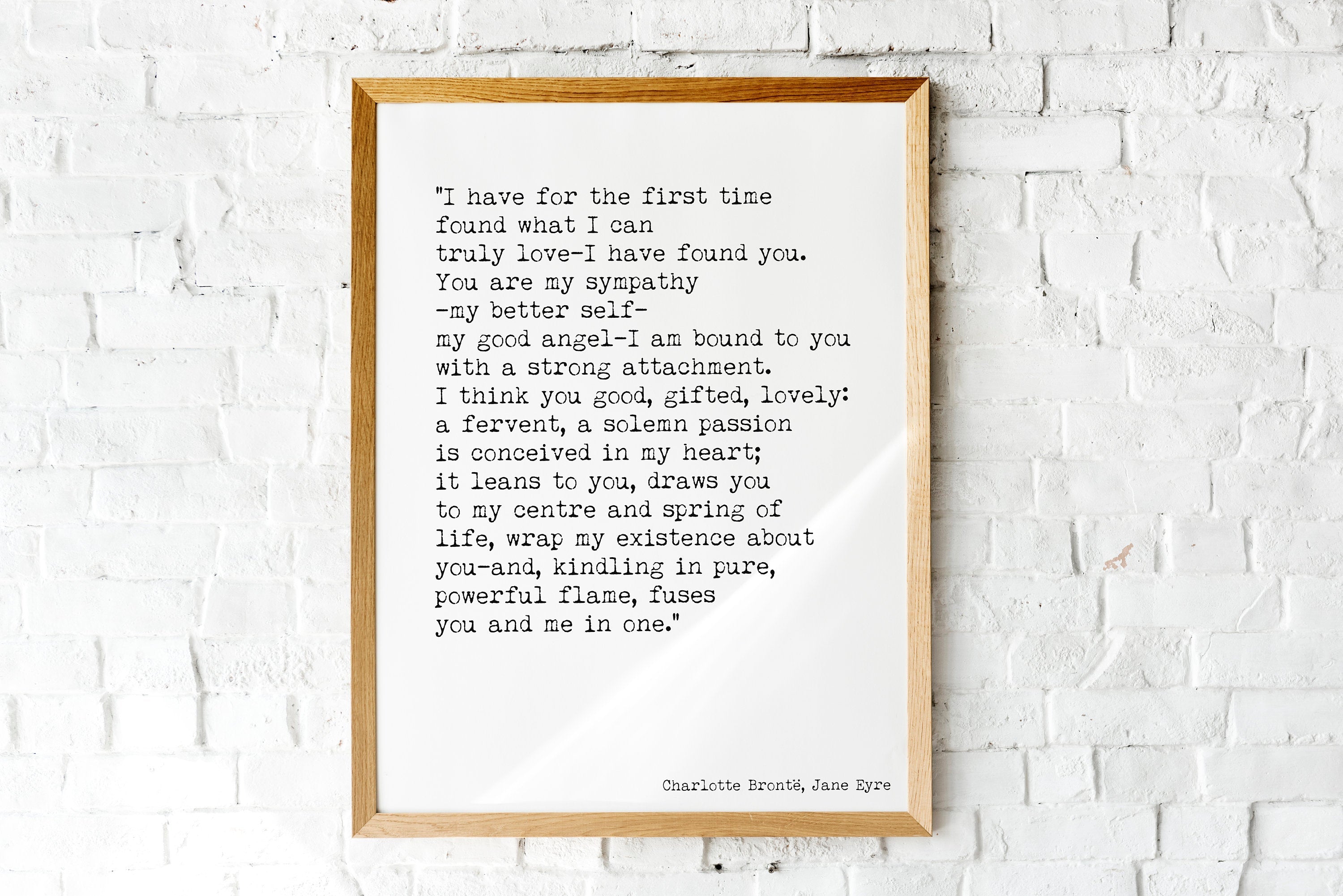 Jane Eyre Print, I have Found You - BookQuoteDecor
