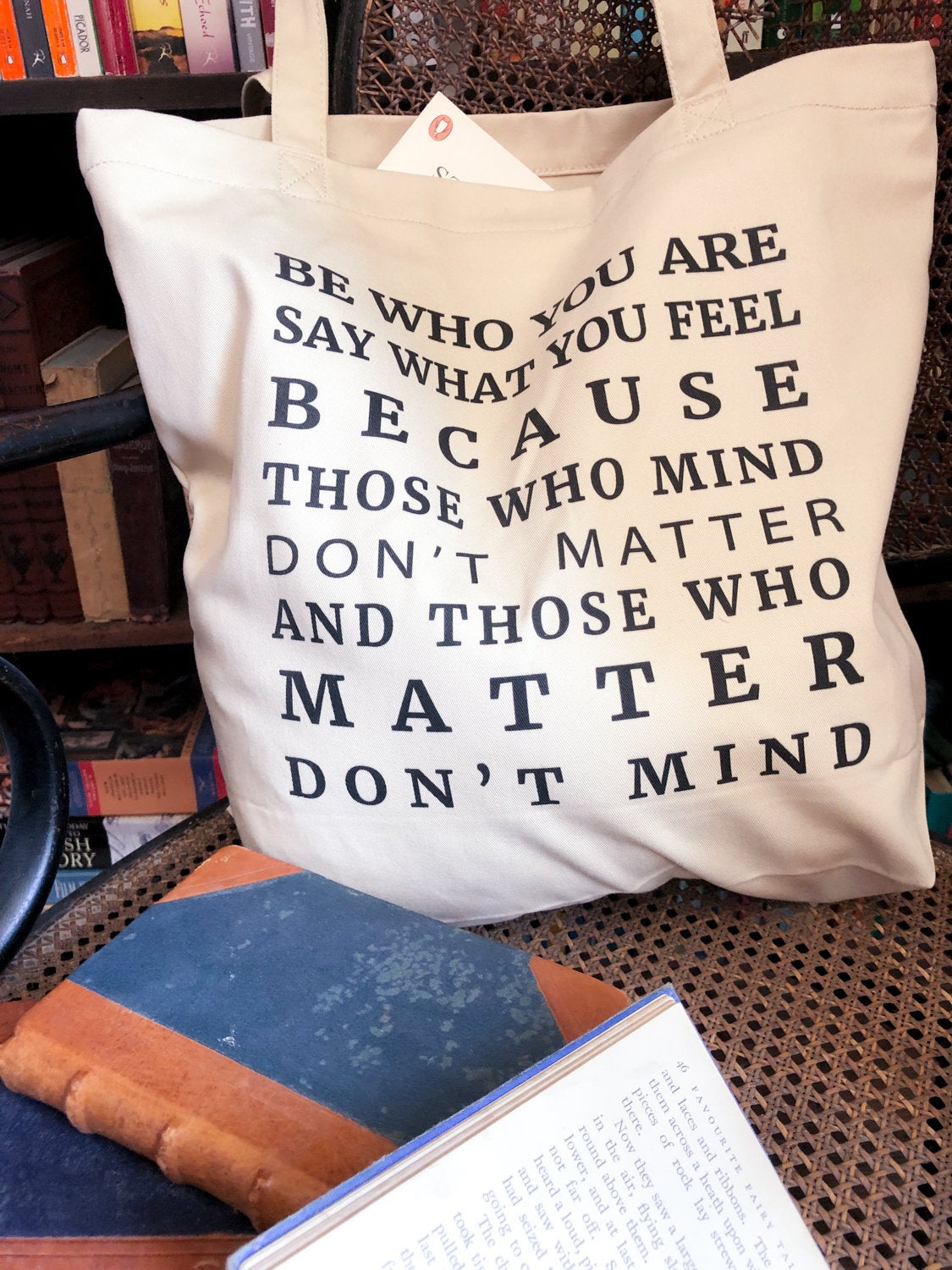 Be Who You Are Organic Cotton Tote Bag - BookQuoteDecor