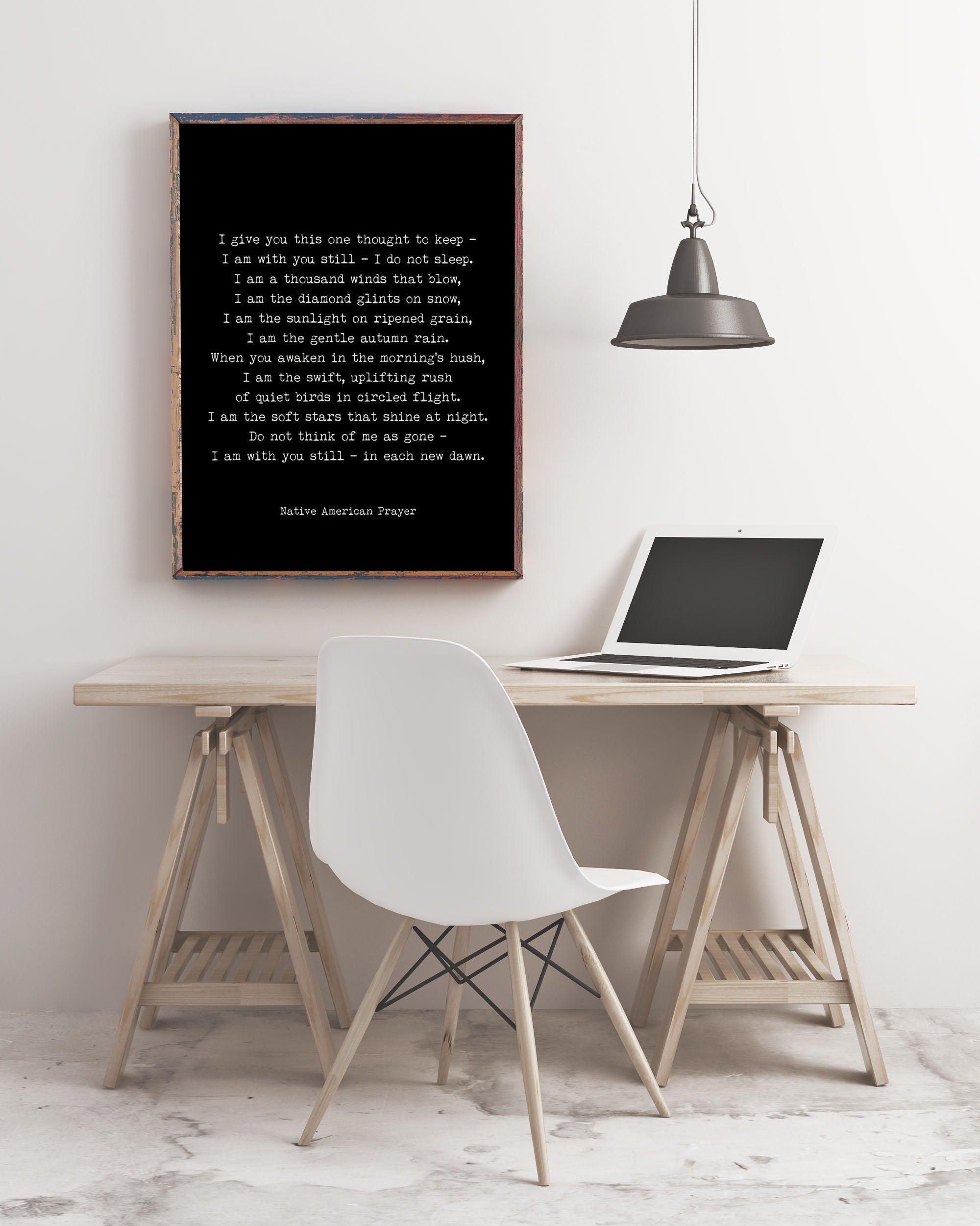 Native American Prayer Quote Print in Black & White, I Give You This One Thought Inspirational Gift Wall Art Print