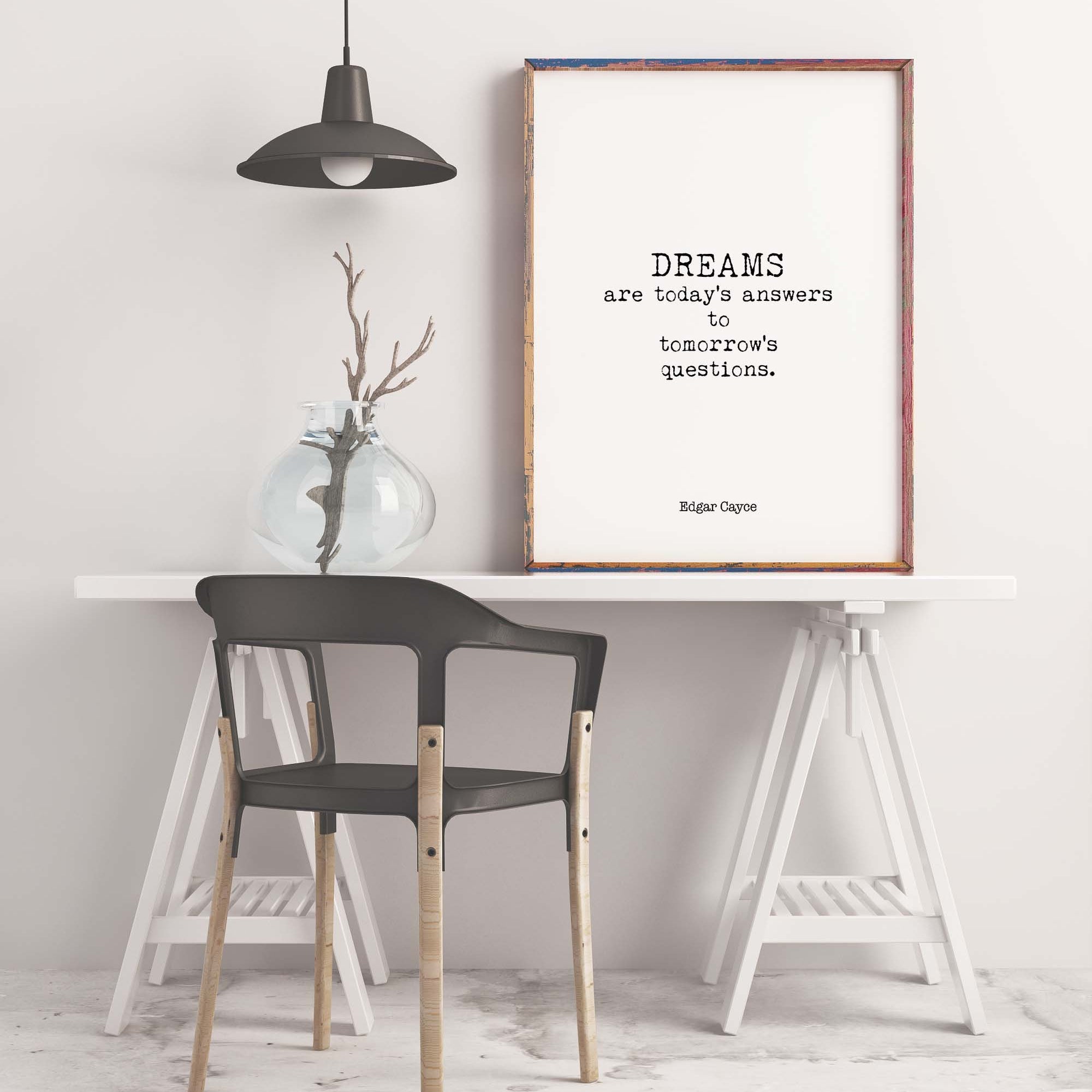 Dreams Quote Inspirational Print, Edgar Cayce - BookQuoteDecor