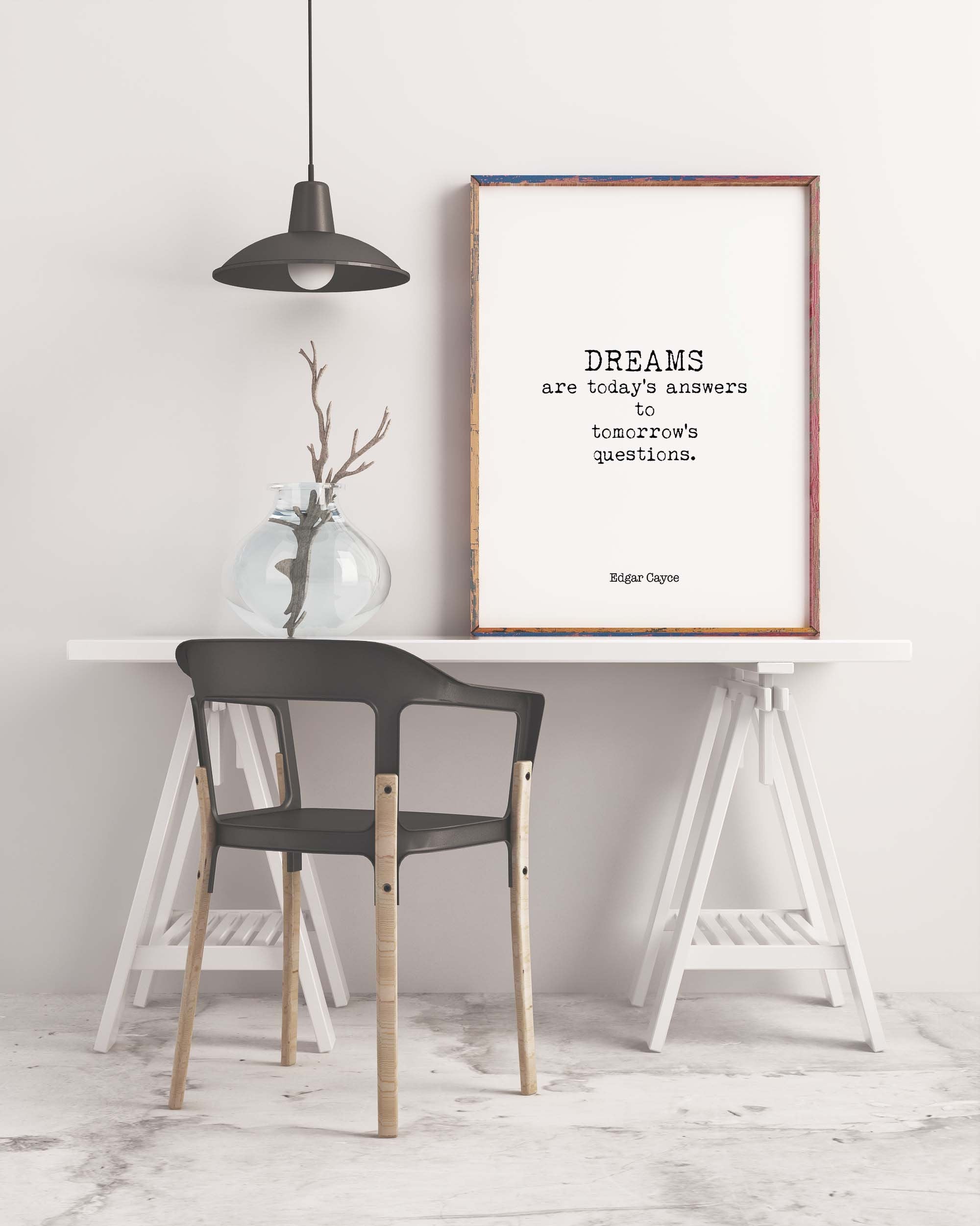 Dreams Quote Inspirational Print, Edgar Cayce - BookQuoteDecor