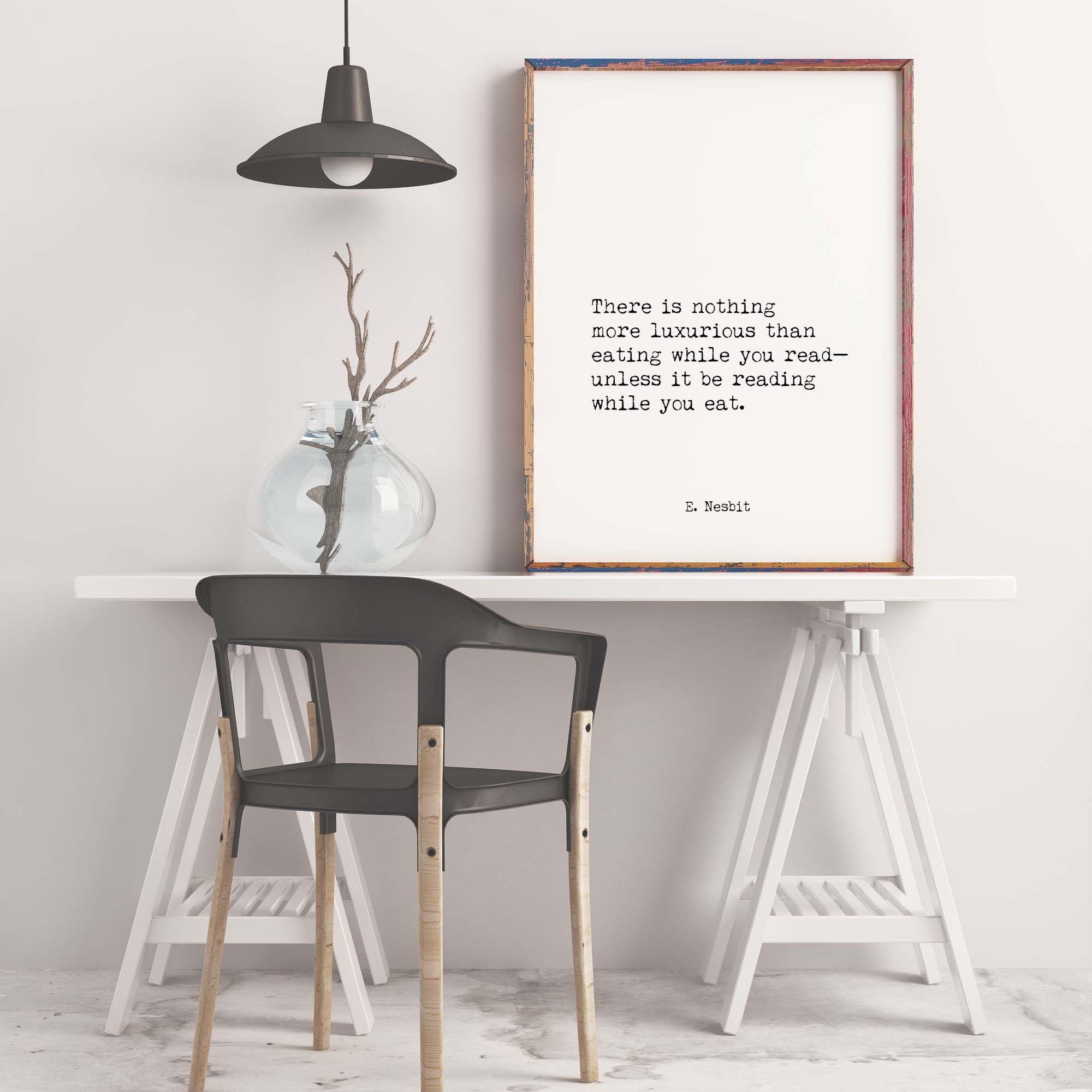 Edith Nesbit Quote Book Reading Print - BookQuoteDecor