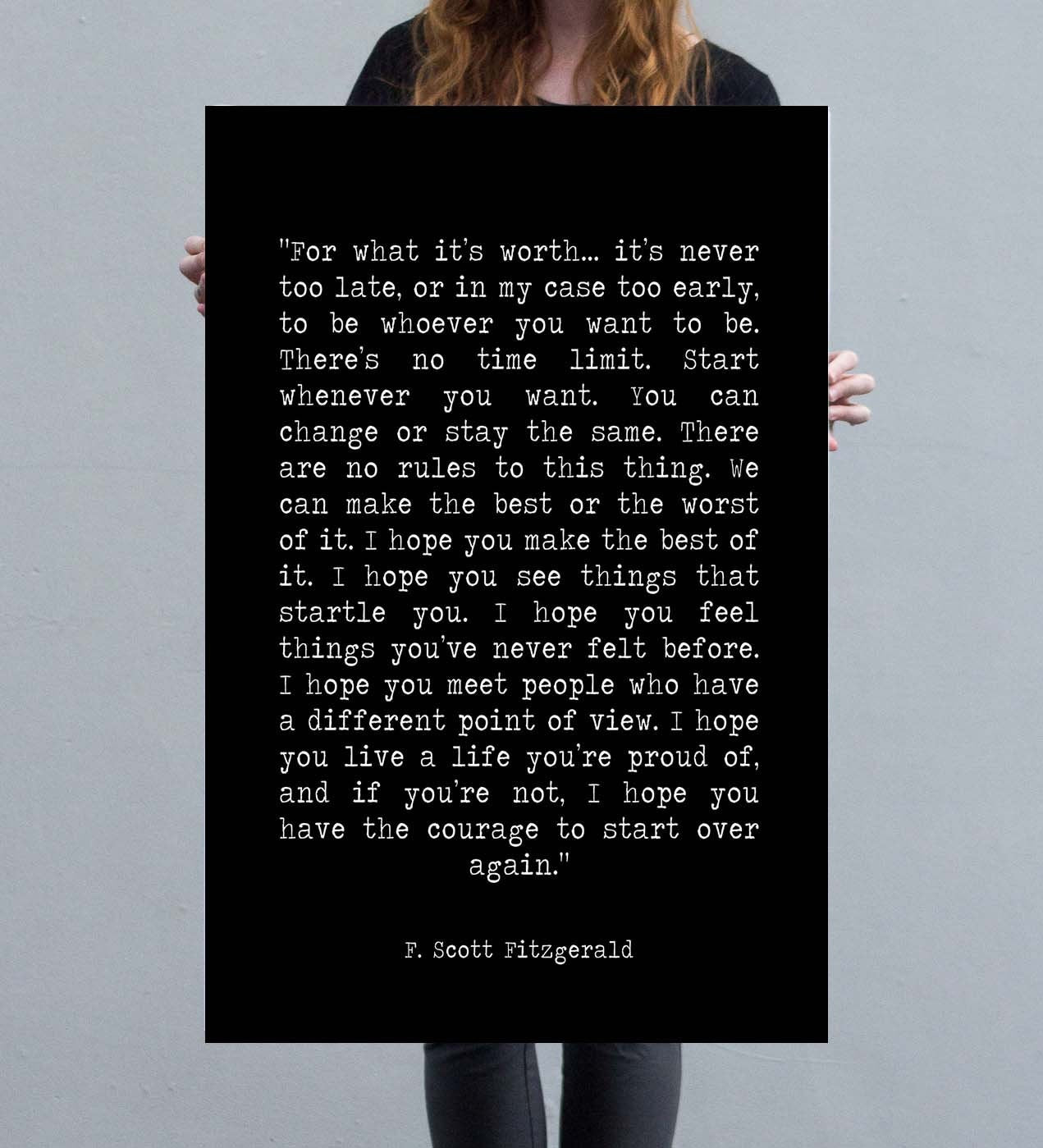 For What It's Worth Canvas Art Print F Scott Fitzgerald - BookQuoteDecor
