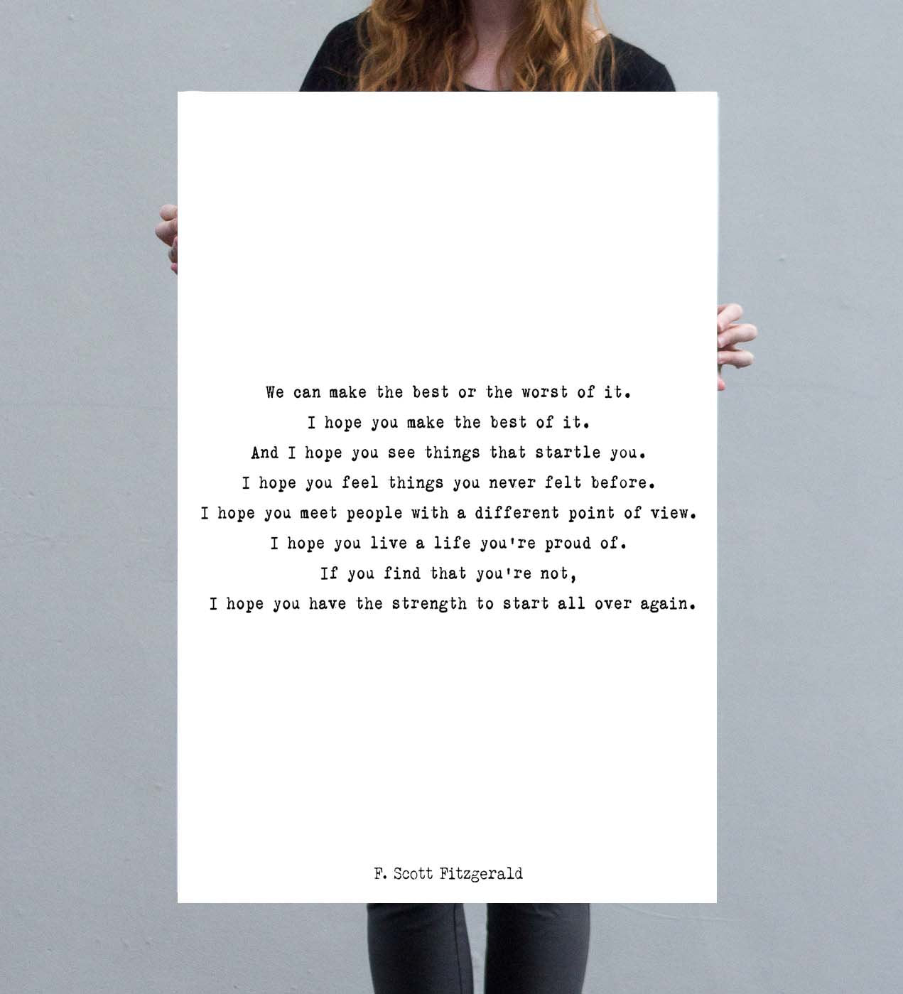 F Scott Fitzgerald Quote Canvas Art Print - BookQuoteDecor