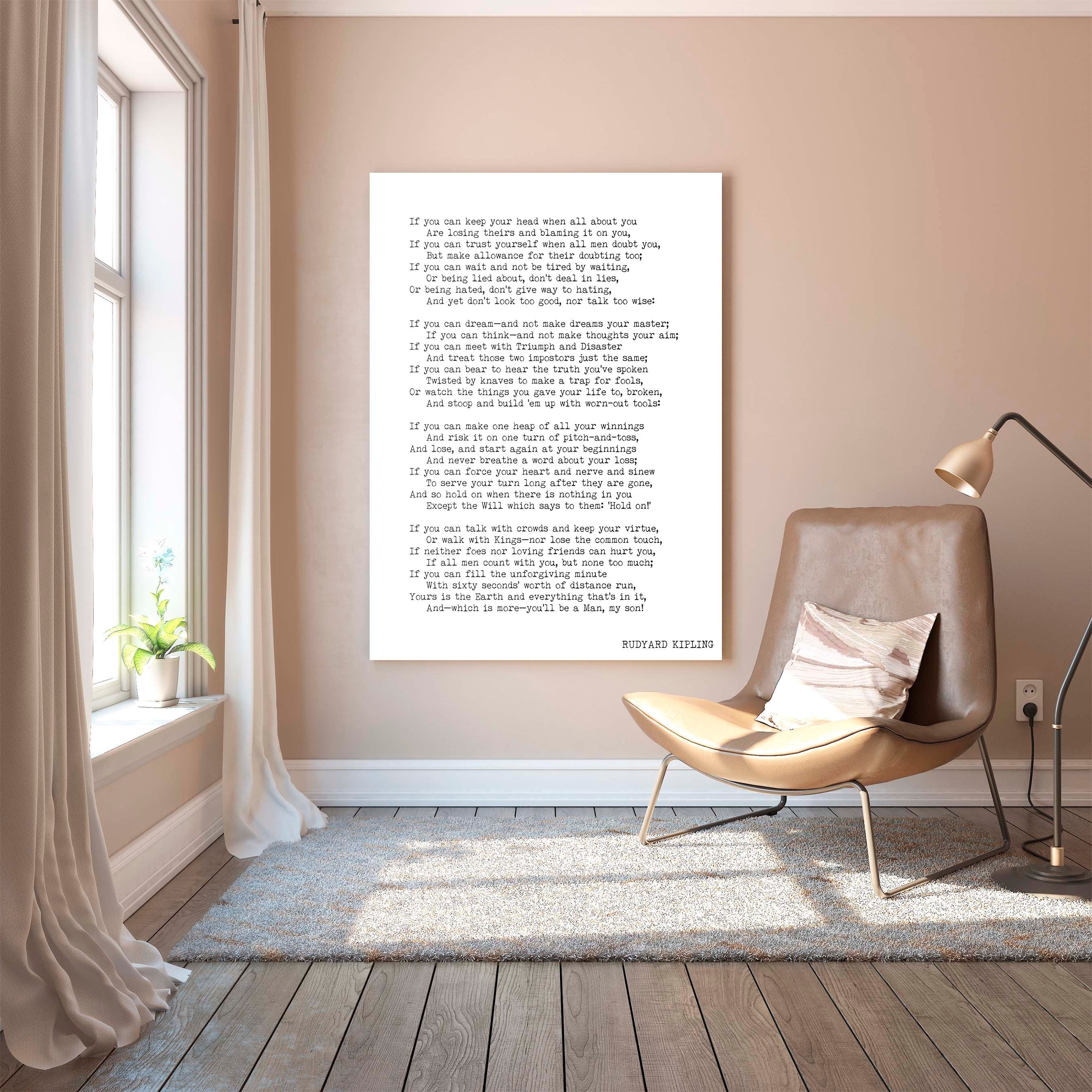 IF by Kipling Poem Canvas Art Print - BookQuoteDecor