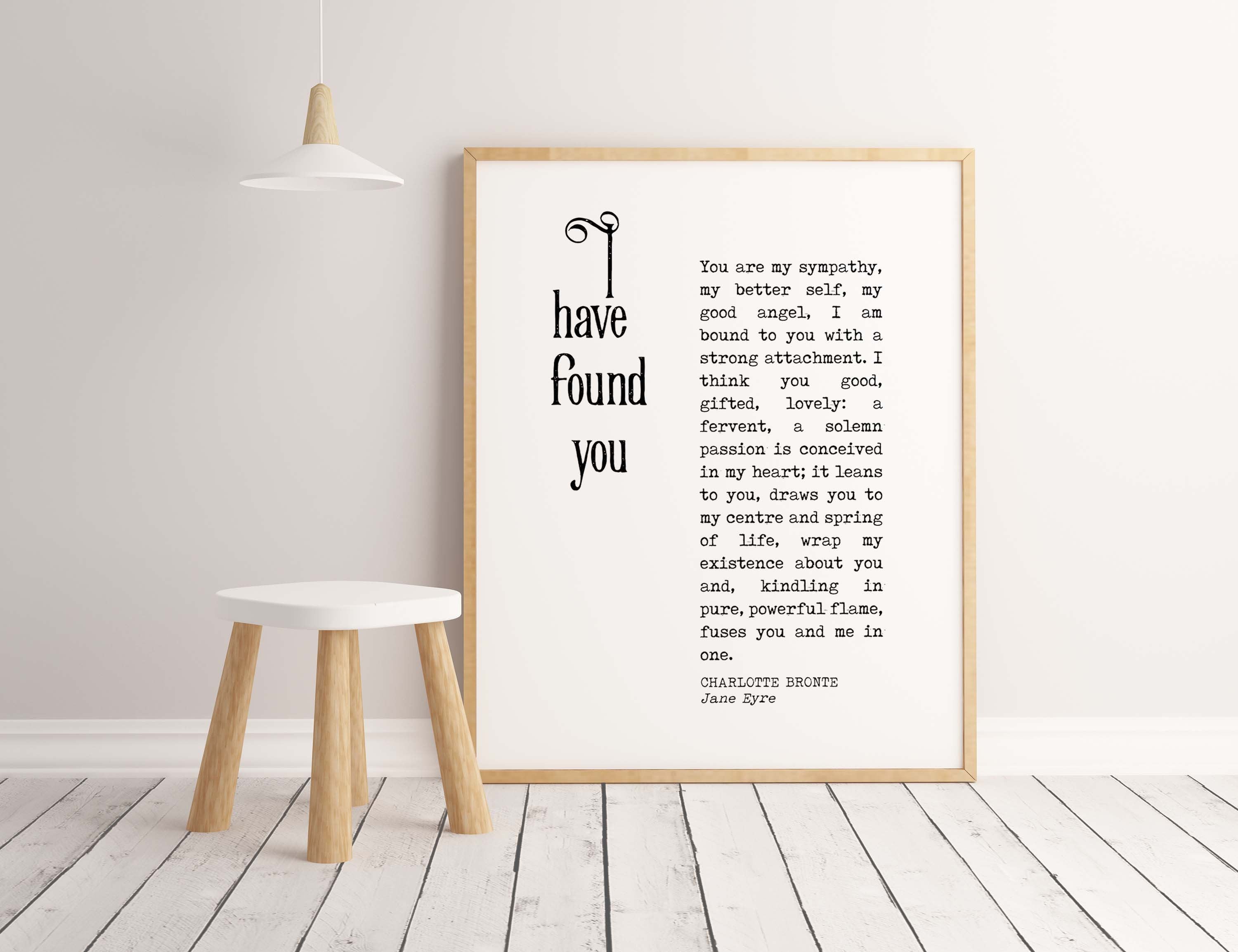 I have Found You Jane Eyre Print - BookQuoteDecor