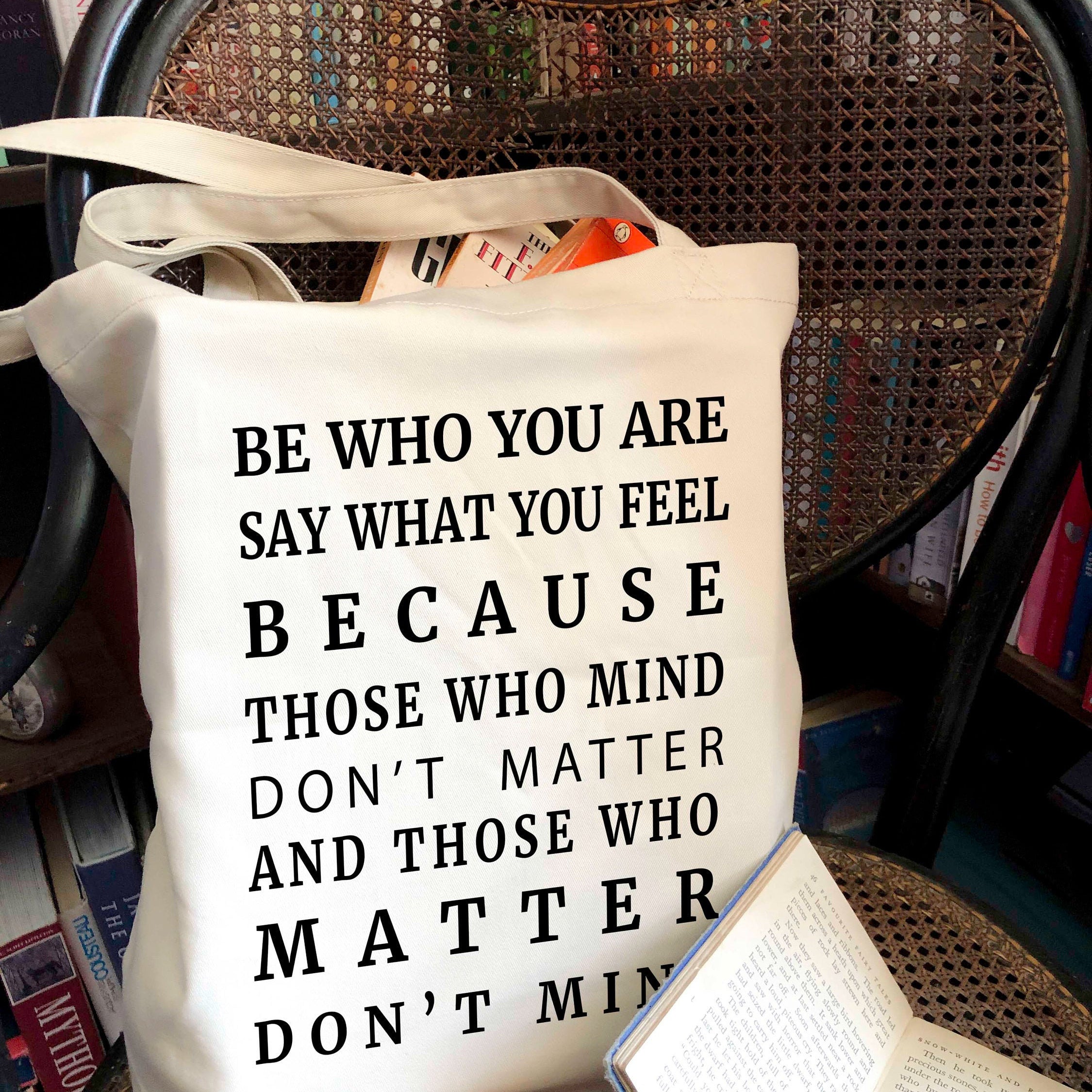 Be Who You Are Dr Seuss Quote Tote Bag - BookQuoteDecor