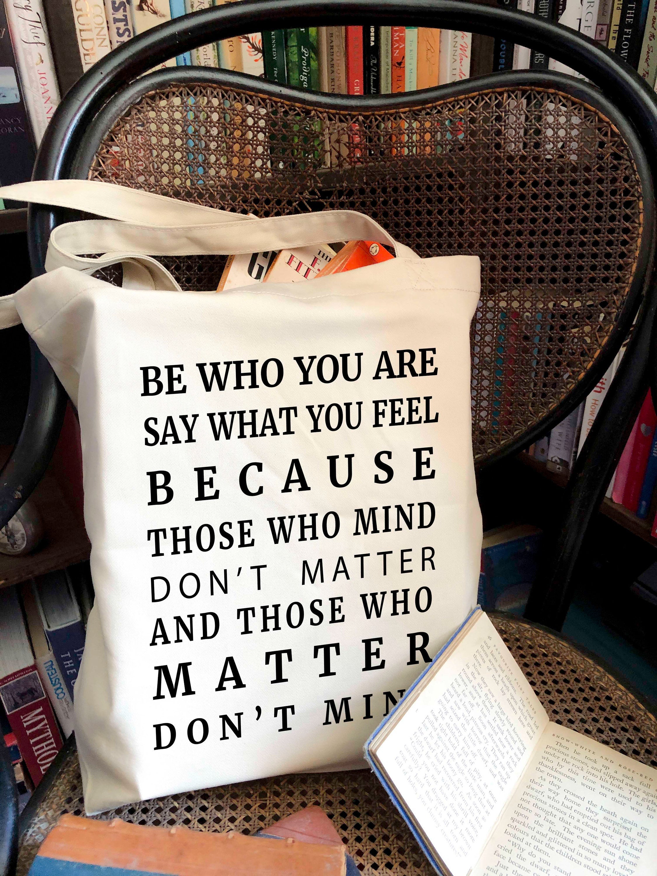 Be Who You Are Dr Seuss Quote Tote Bag - BookQuoteDecor