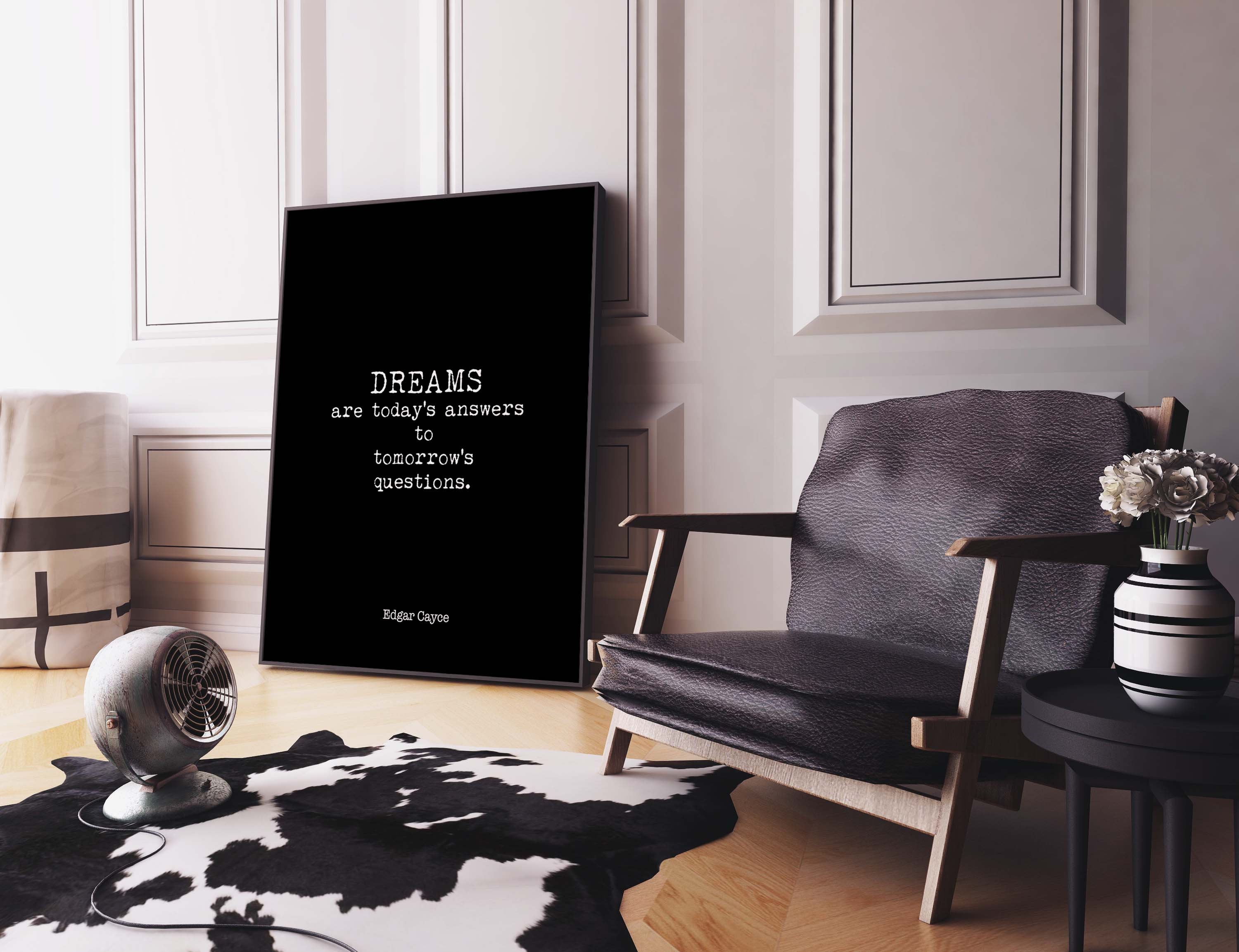 Dreams Quote Inspirational Print, Edgar Cayce - BookQuoteDecor