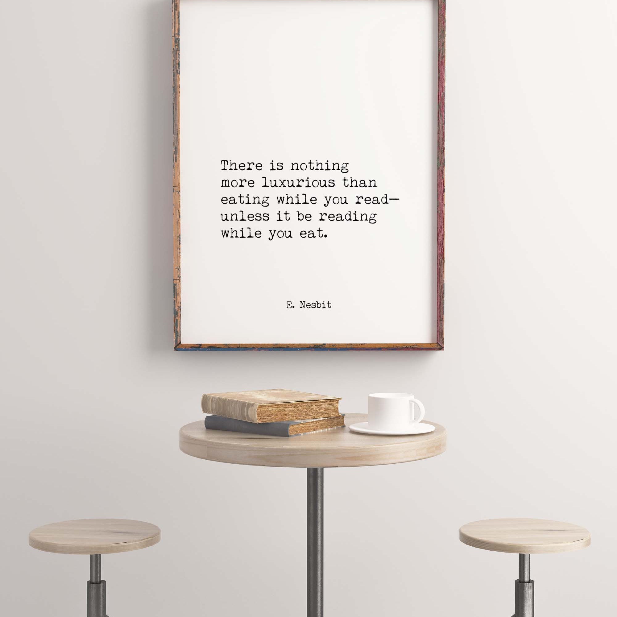 Edith Nesbit Quote Book Reading Print - BookQuoteDecor