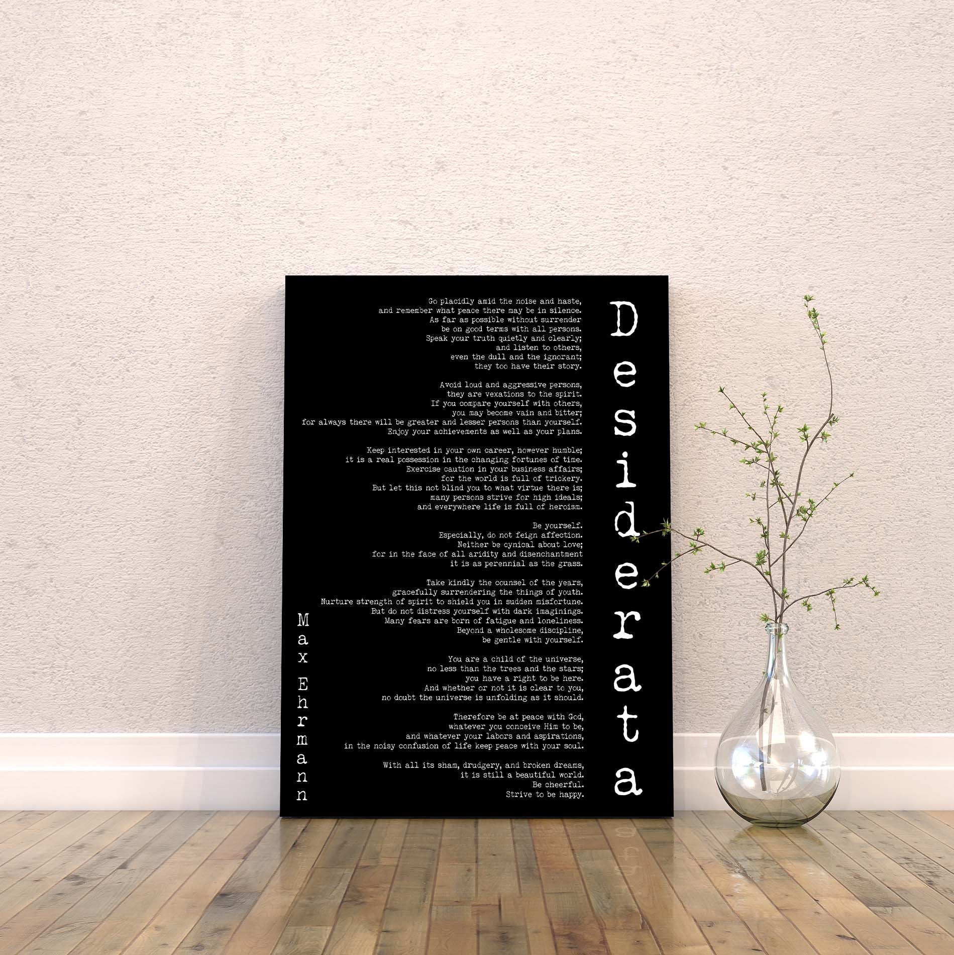Desiderata Canvas Art Print - BookQuoteDecor