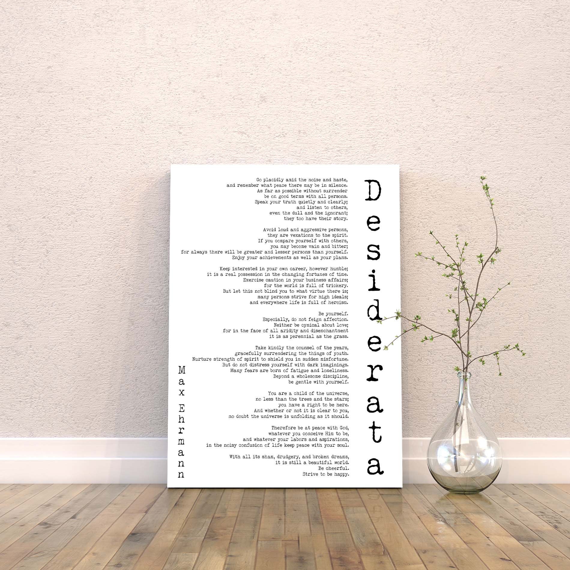 Desiderata Canvas Art Print - BookQuoteDecor