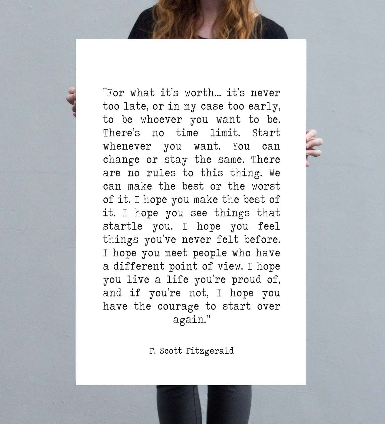 For What It's Worth Canvas Art Print F Scott Fitzgerald - BookQuoteDecor