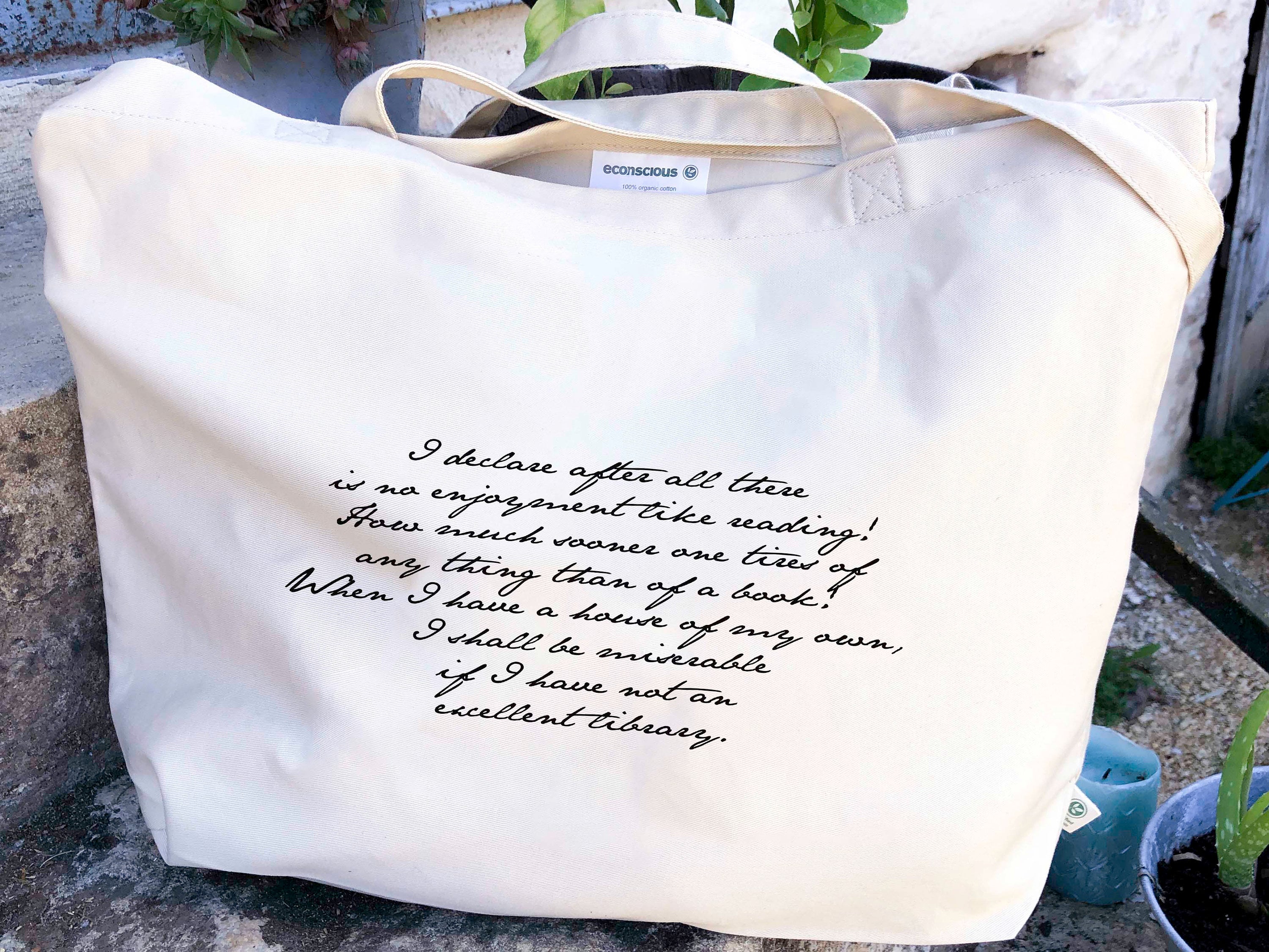 I Declare Pride & Prejudice Canvas Tote Bag, Jane Austen Library Quote Organic Grocery Bag Canvas, Everyday Large Literary Eco Book Tote - BookQuoteDecor