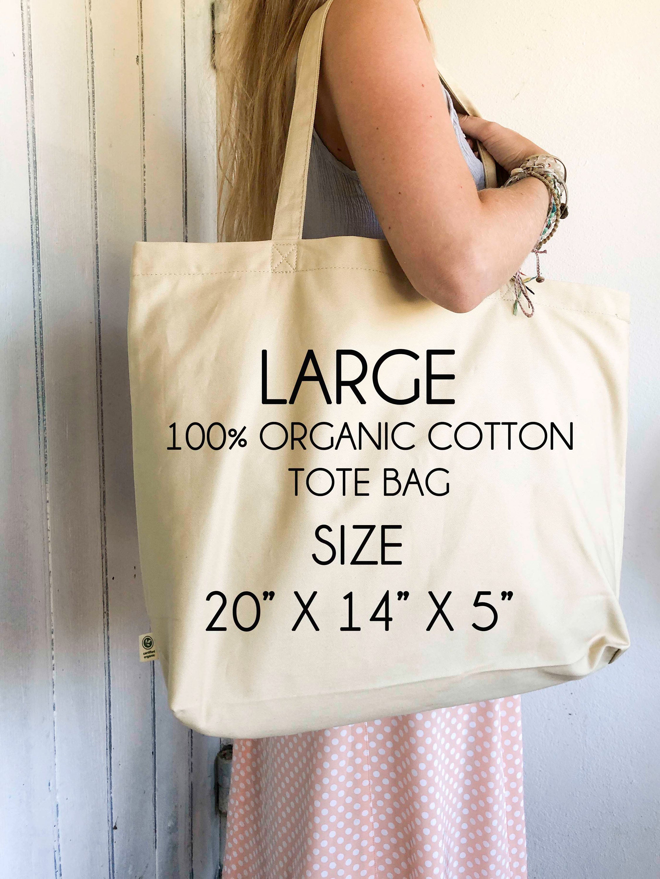 Not All Who Wander Organic Cotton Large Tote Bag, Inspirational Travel Quote Canvas Tote - BookQuoteDecor
