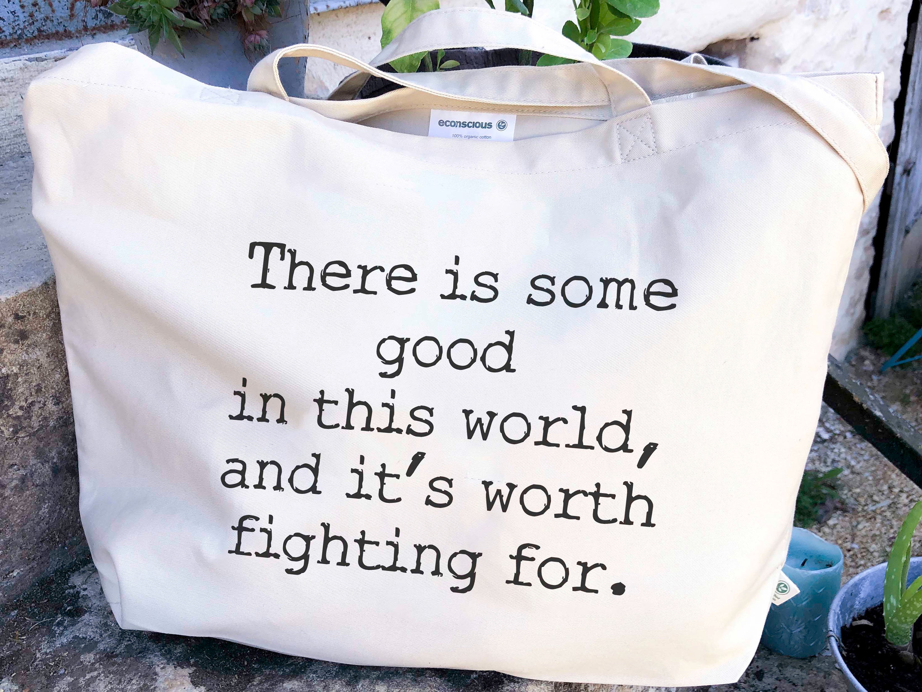 Tolkien Quote Canvas Tote Bag There Is Some Good In This World - BookQuoteDecor