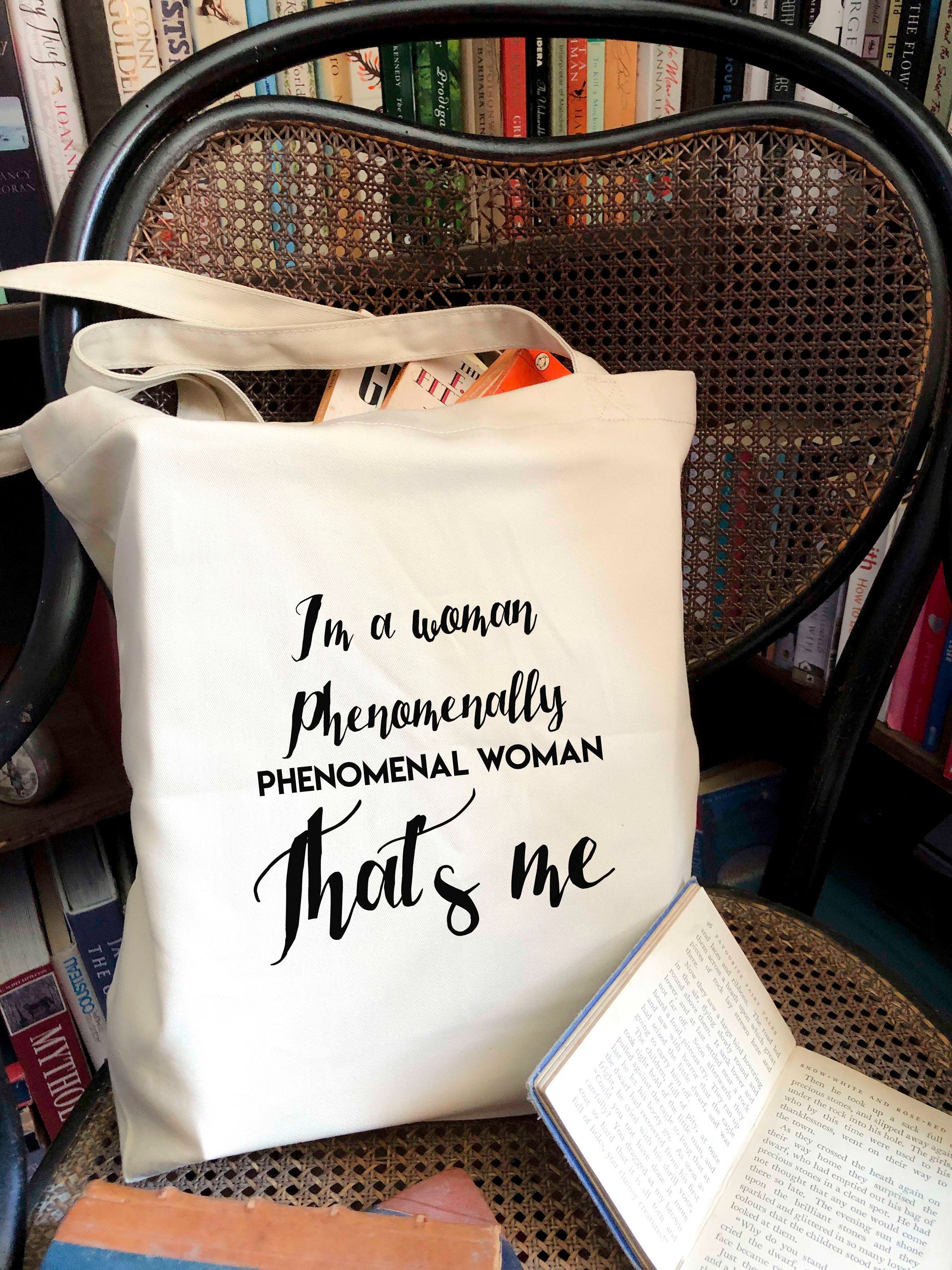 Phenomenal Woman Tote Bag - BookQuoteDecor