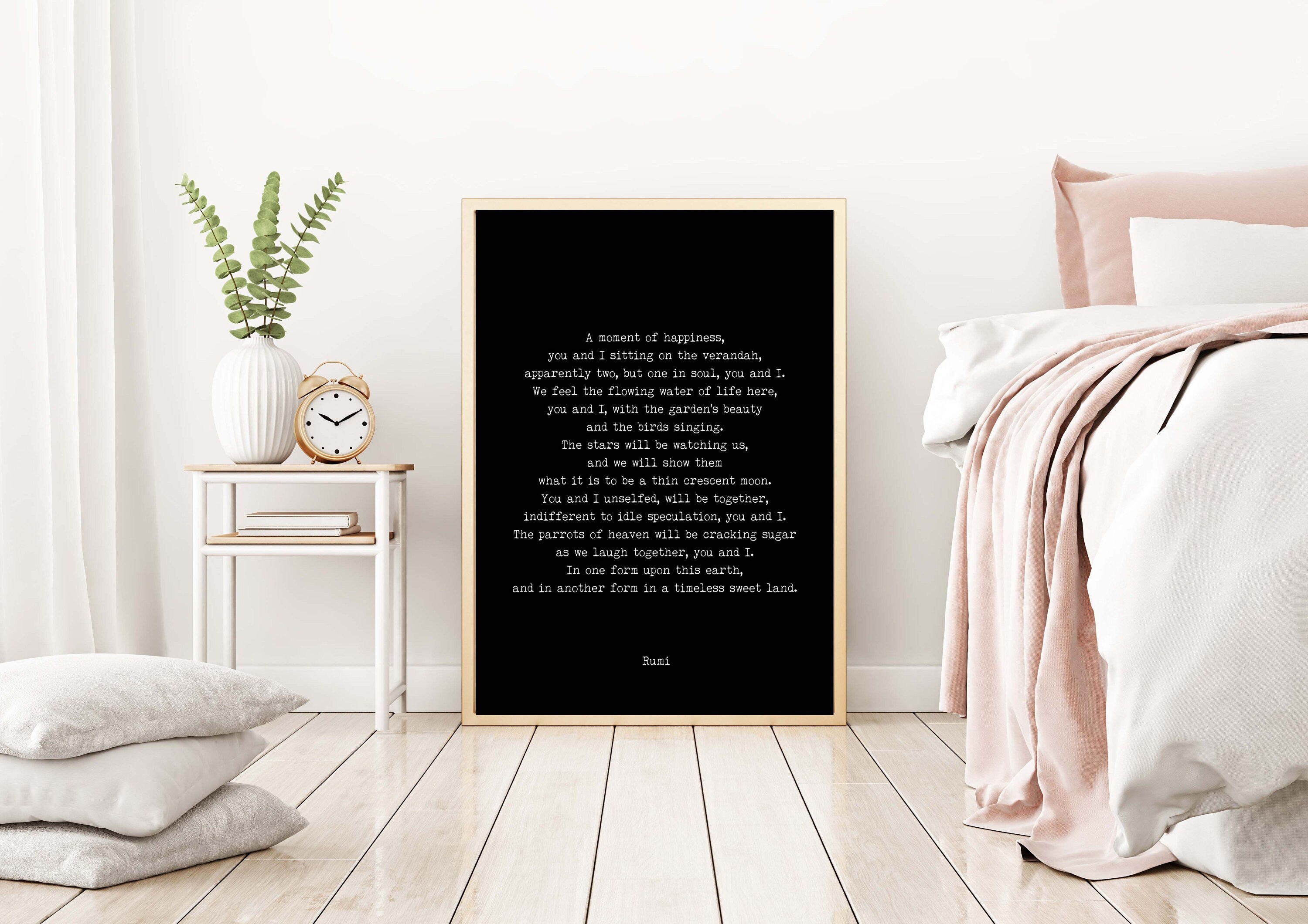 RUMI A Moment of Happiness Poetry Print, Love Poem Engagement Gift Idea
