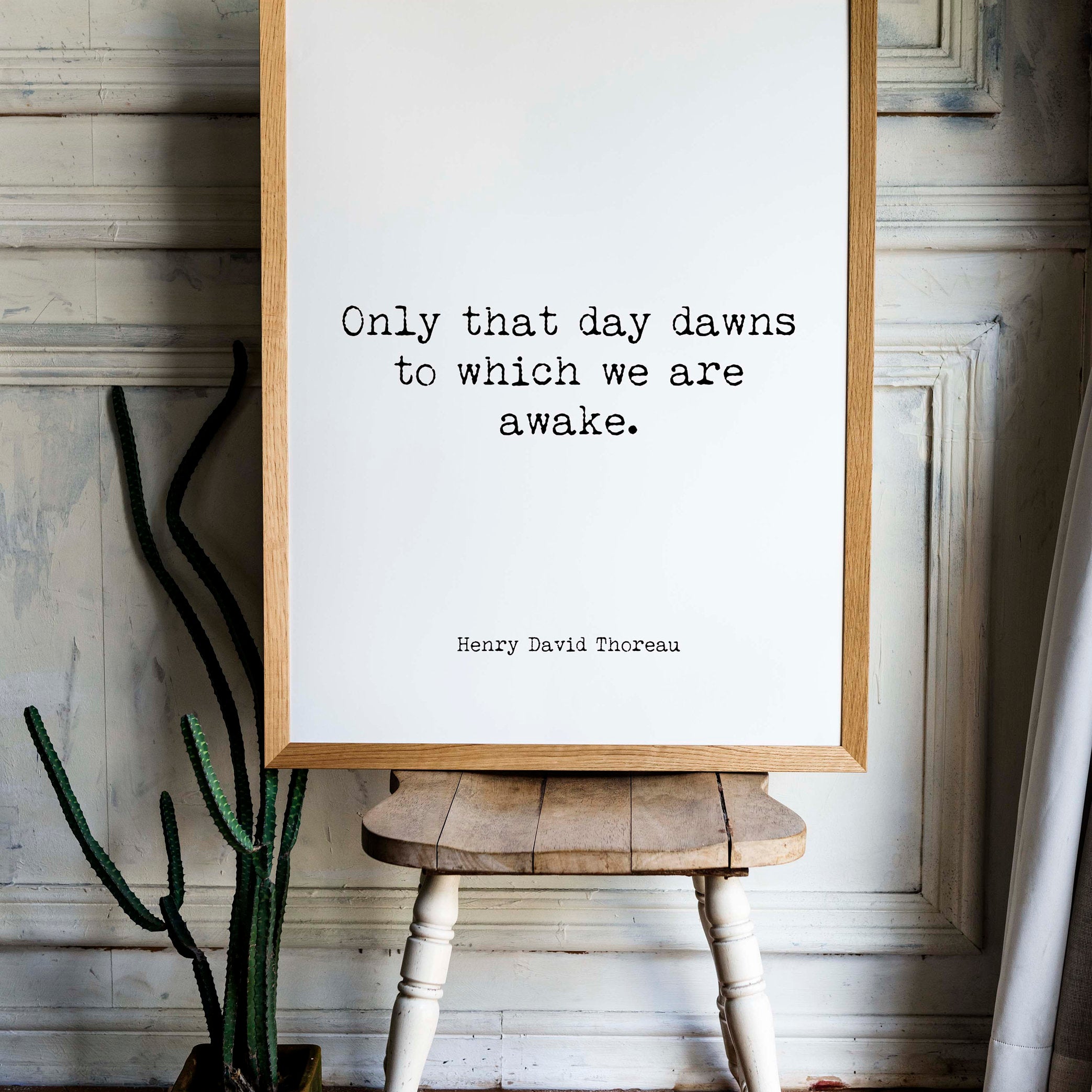 Thoreau Quote Inspirational Print, Only That Day Dawns Henry David Thoreau Unframed Typography Quote Print