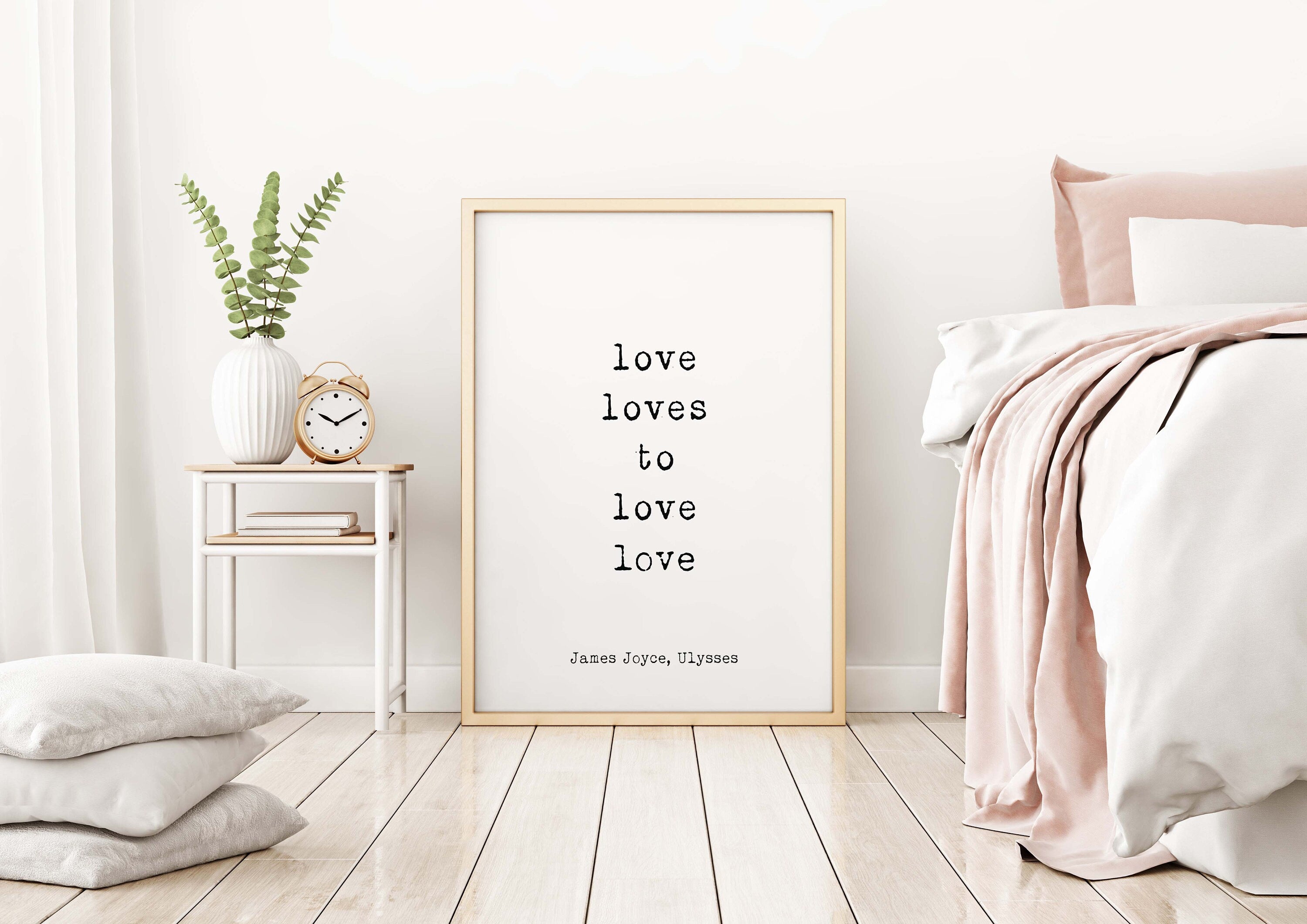 Love Loves to Love James Joyce Quote Wall Art Prints, Unframed Ulysses Wall Decor in Black and White