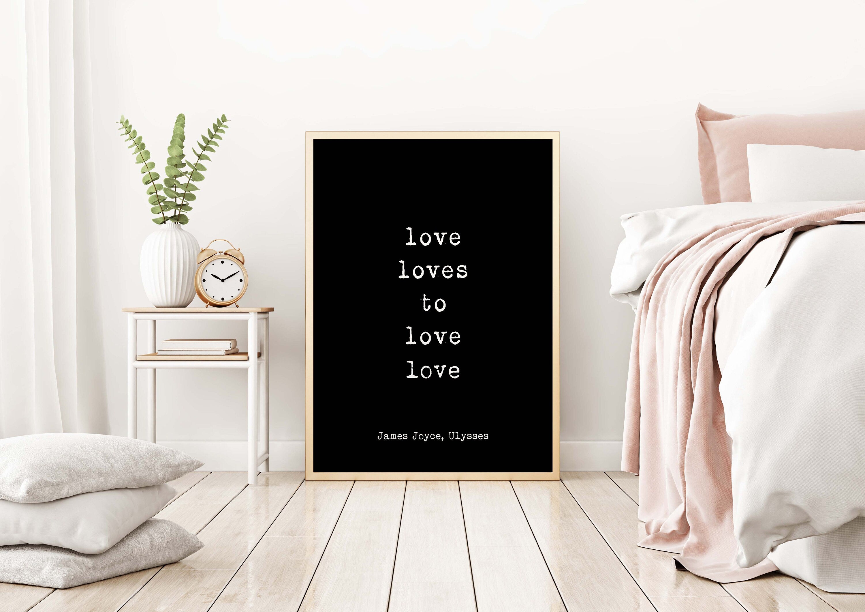 Love Loves to Love James Joyce Quote Wall Art Prints, Unframed Ulysses Wall Decor in Black and White