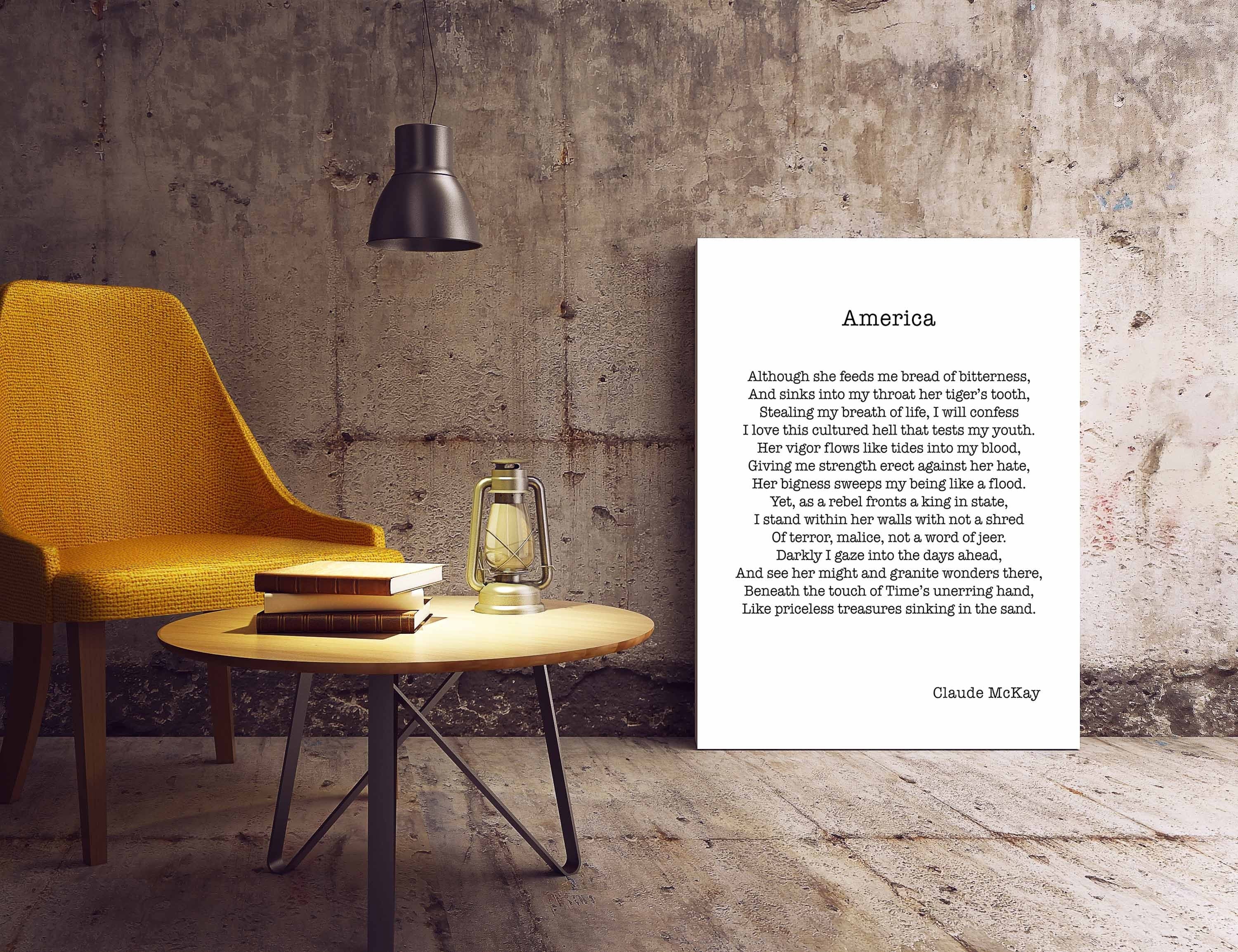 America Poem, Claude McKay Wall Art Print