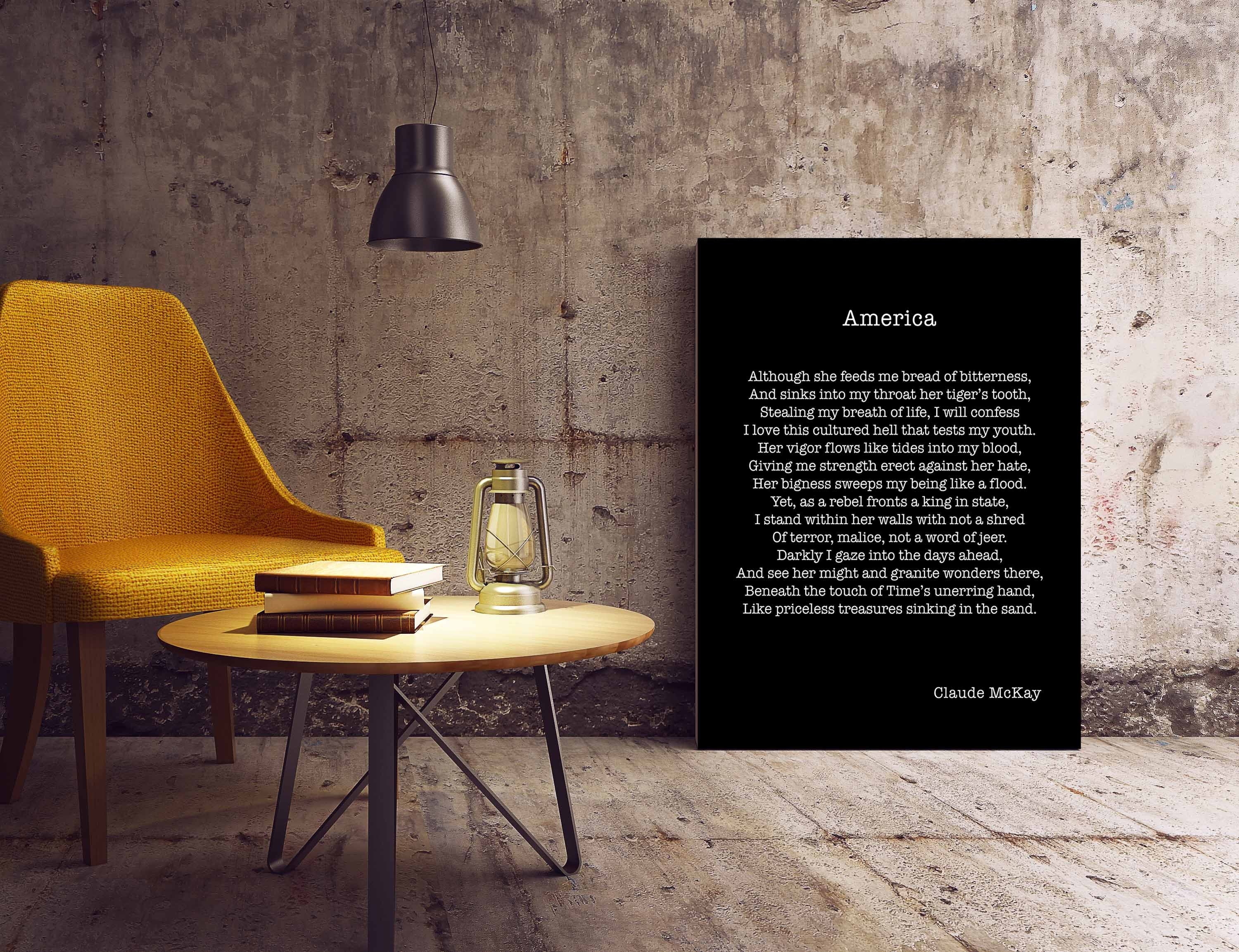 America Poem, Claude McKay Wall Art Print
