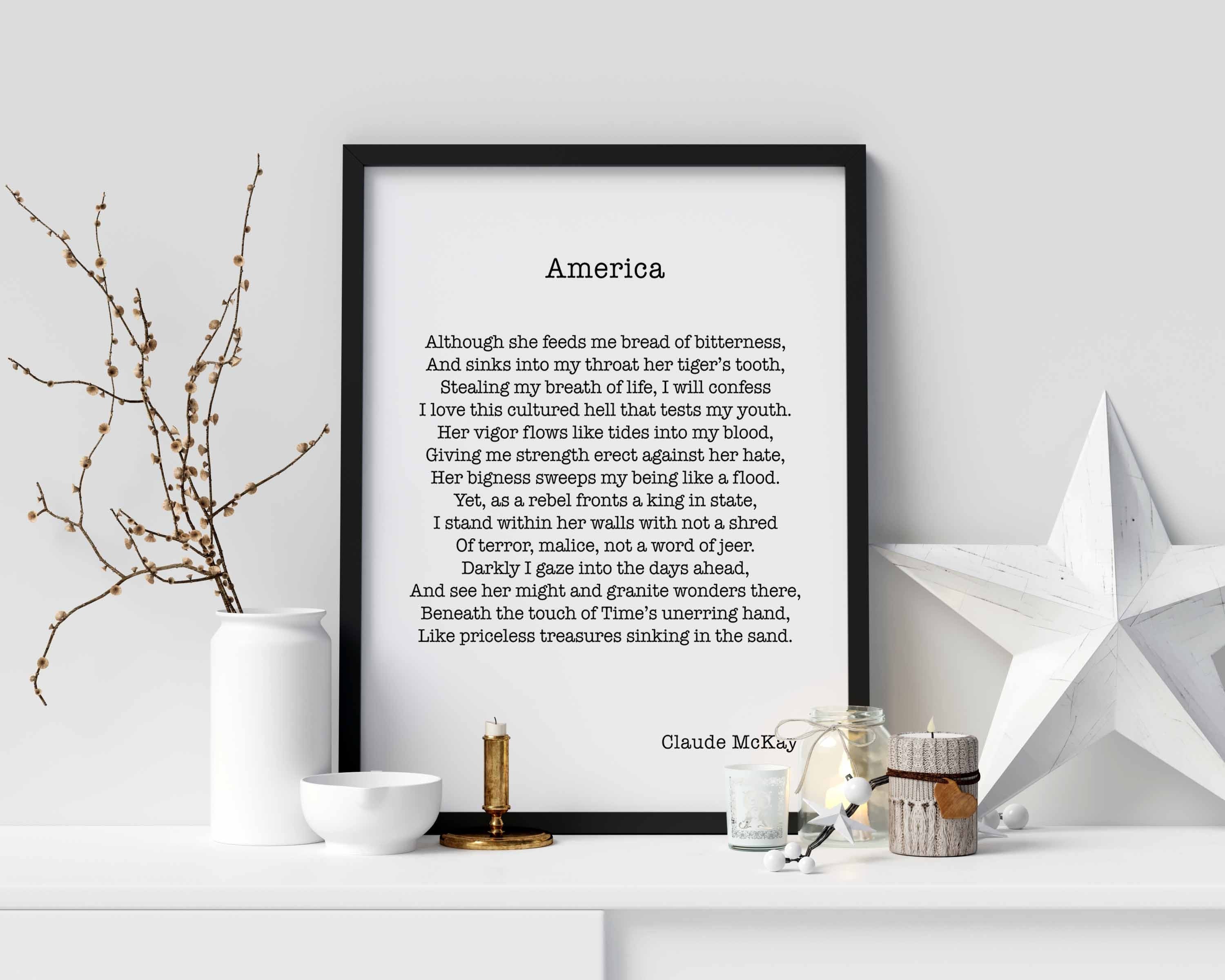 America Poem, Claude McKay Wall Art Print