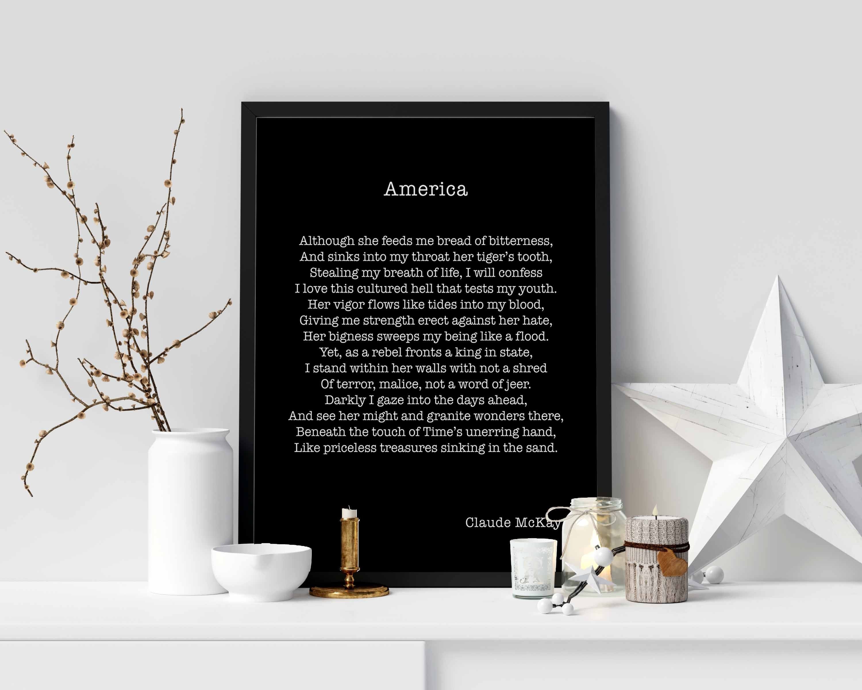 America Poem, Claude McKay Wall Art Print