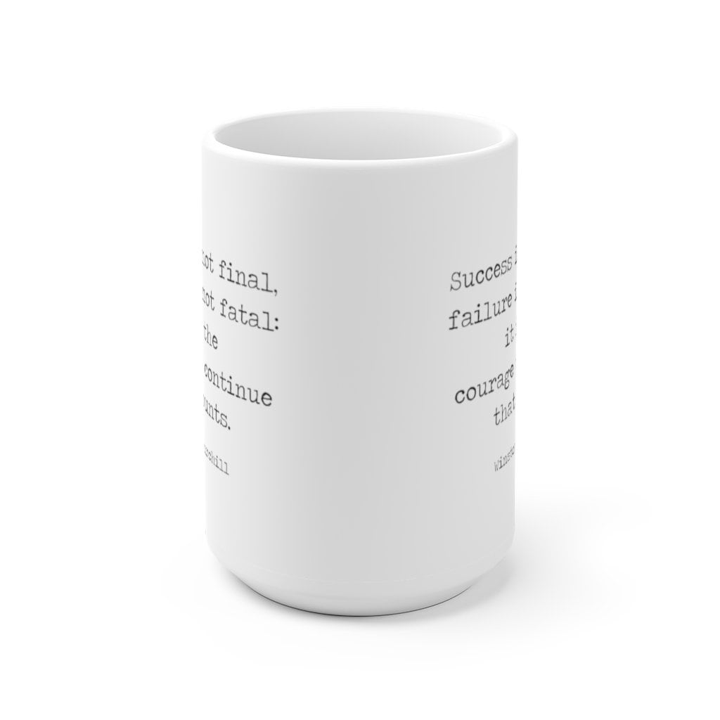 Winston Churchill Success Quote White Ceramic Coffee Mug