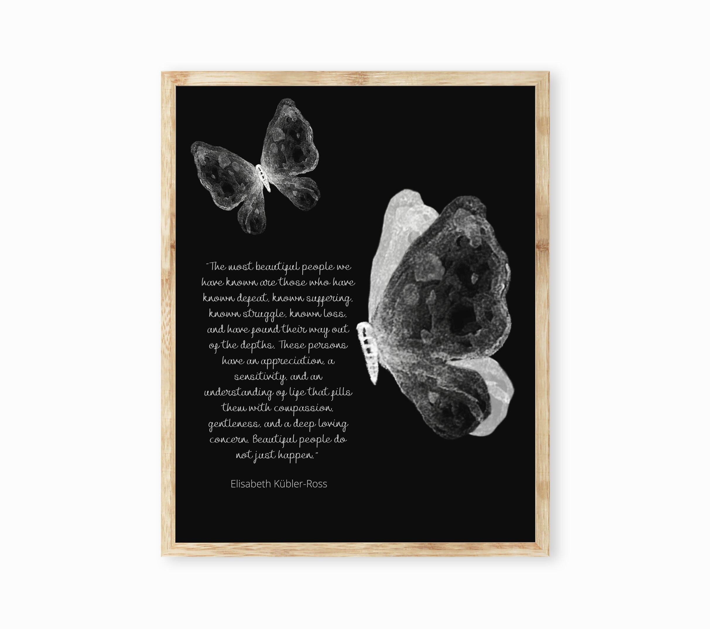 The Most Beautiful People Quote Print, Unframed Black & White Art