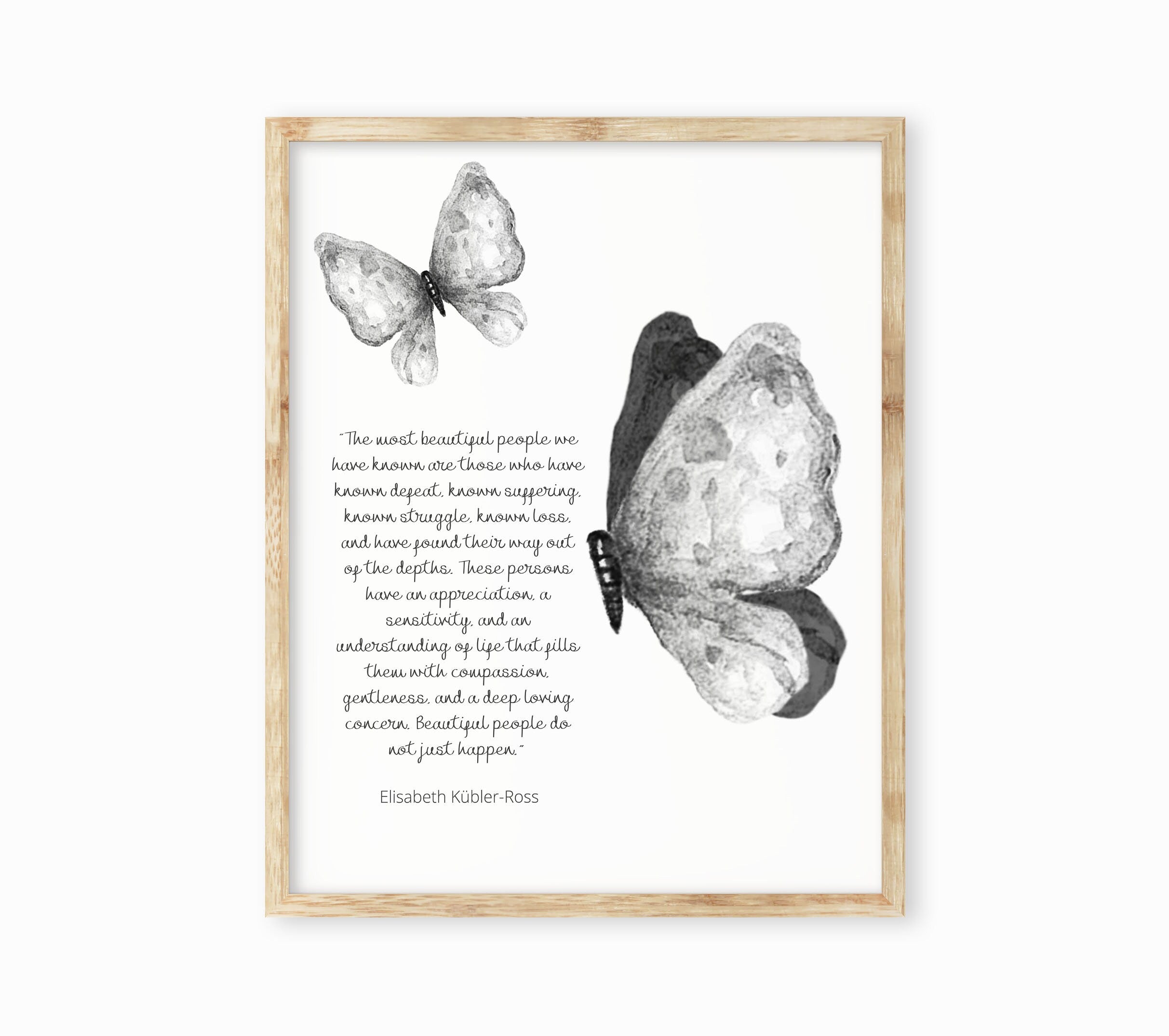 The Most Beautiful People Quote Print, Unframed Black & White Art