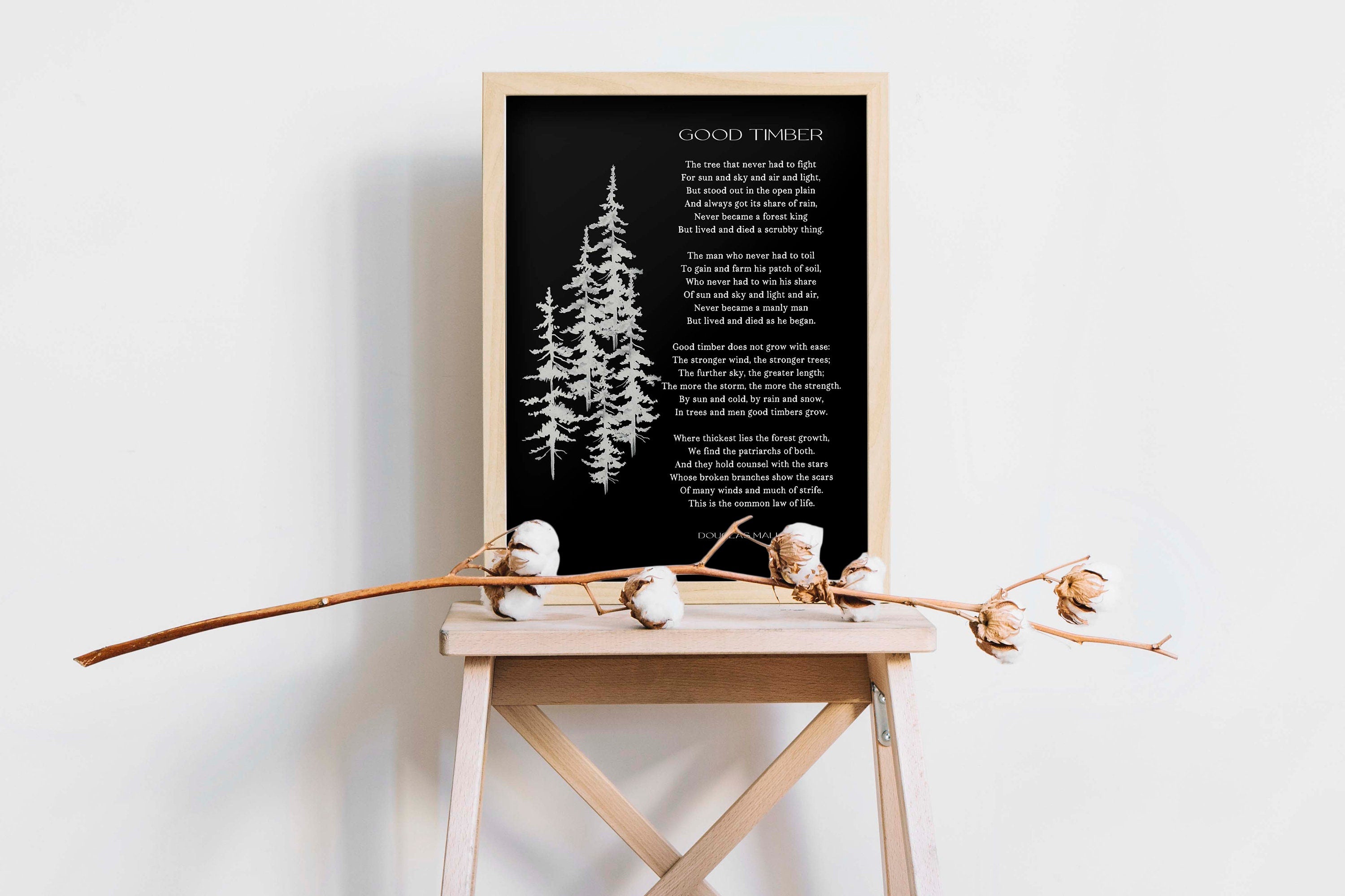 Good Timber Poem LDS Gift, Thomas S Monson Mormon Quote
