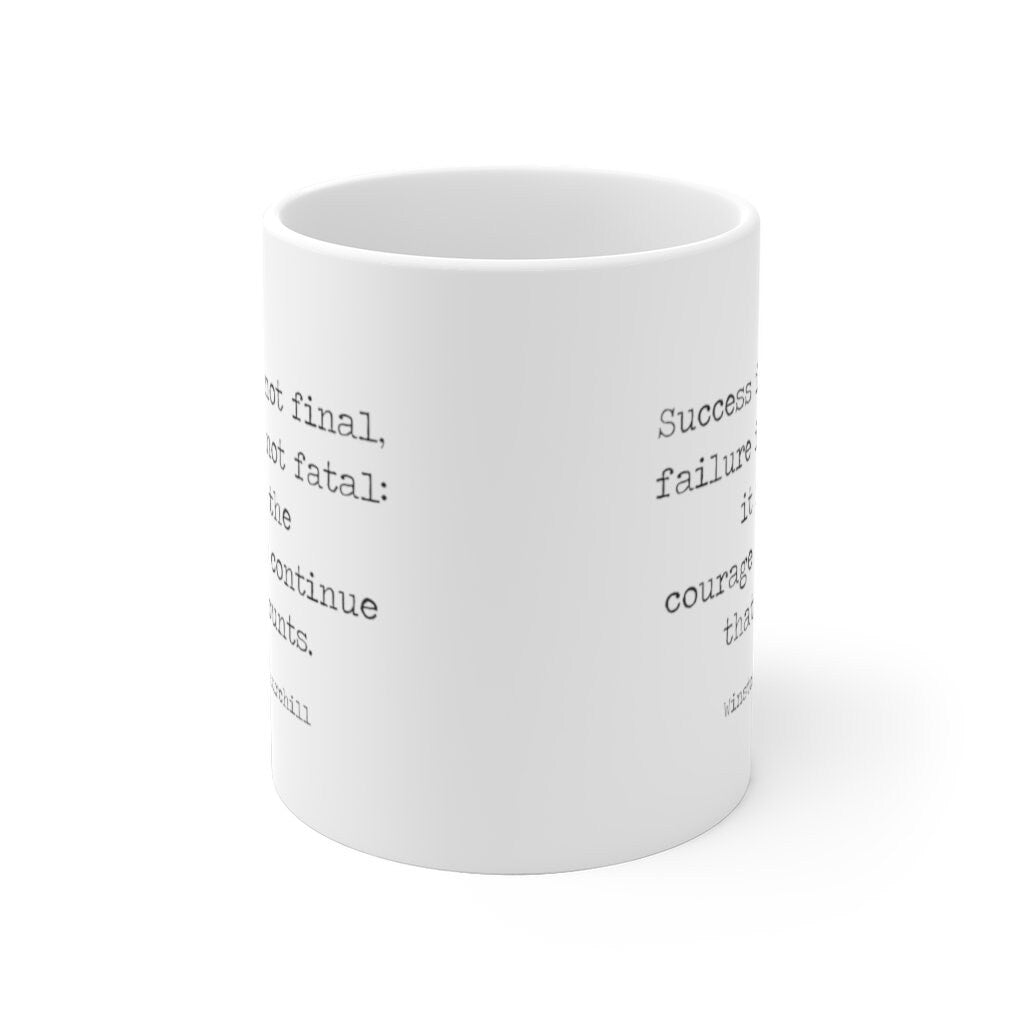 Winston Churchill Success Quote White Ceramic Coffee Mug