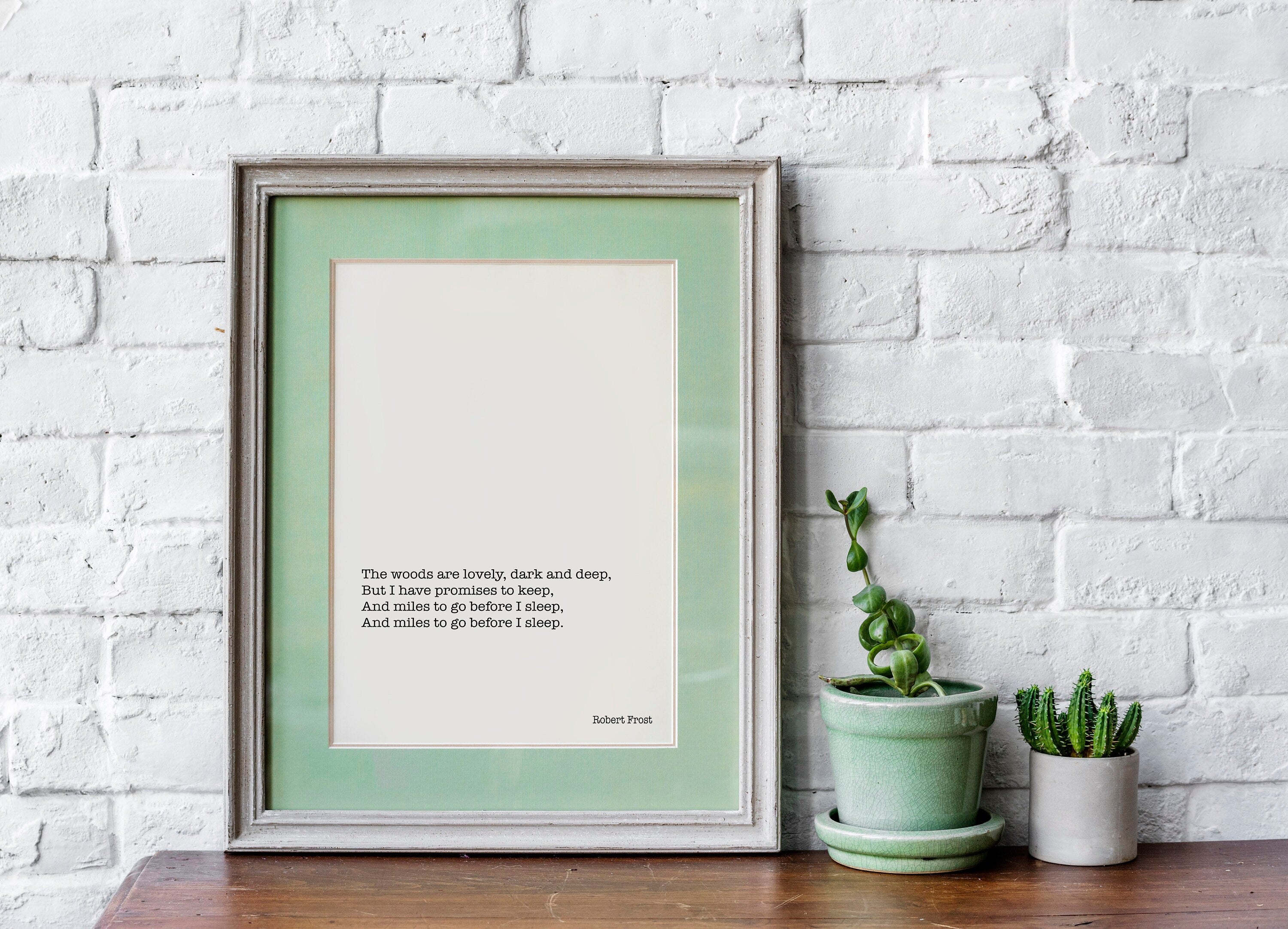 Robert Frost Poem Print, Snowy Evening Minimalist Scandinavian Style Poetry Poster in Black & White for Home Wall Decor